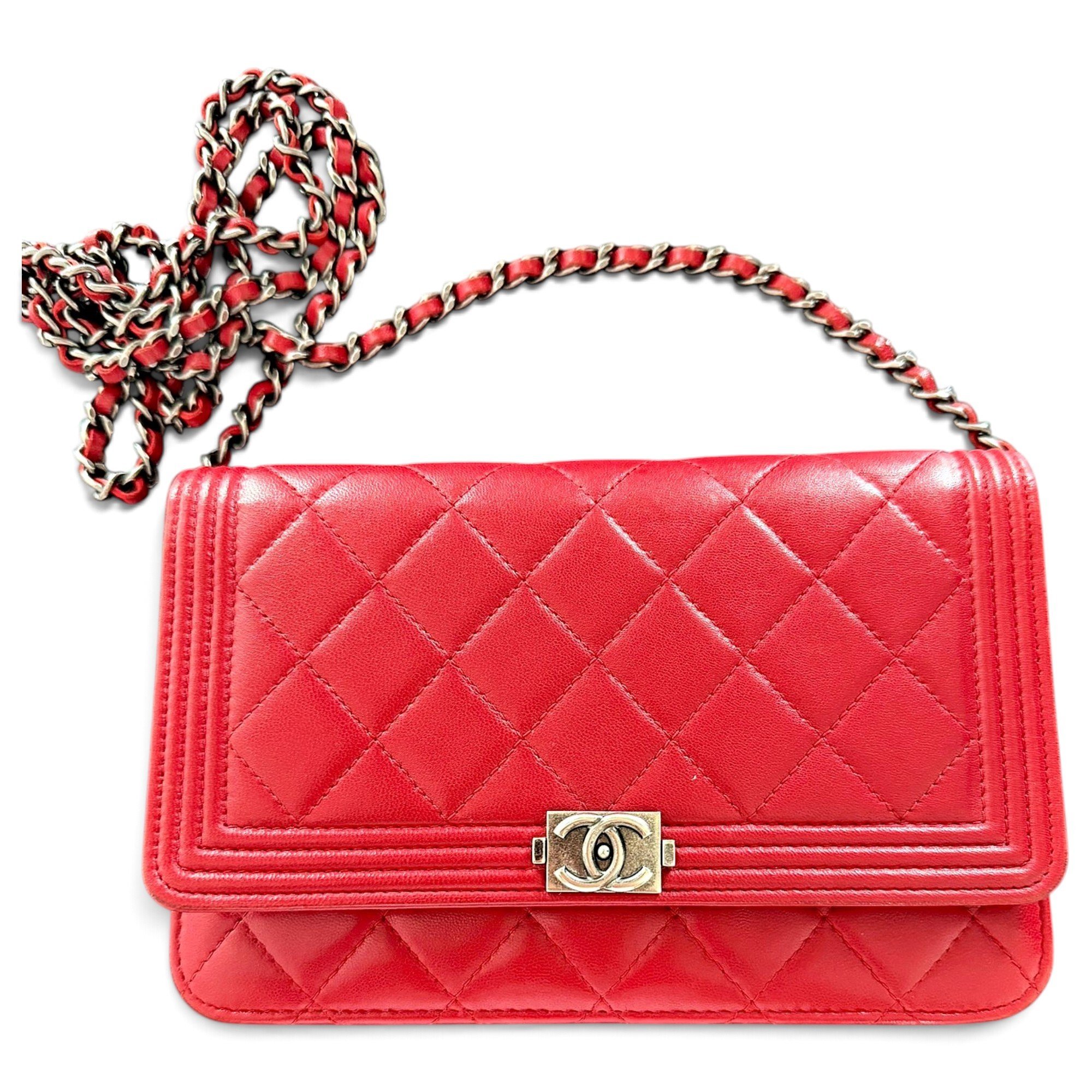 Wallet On Chain Boy leather crossbody bag