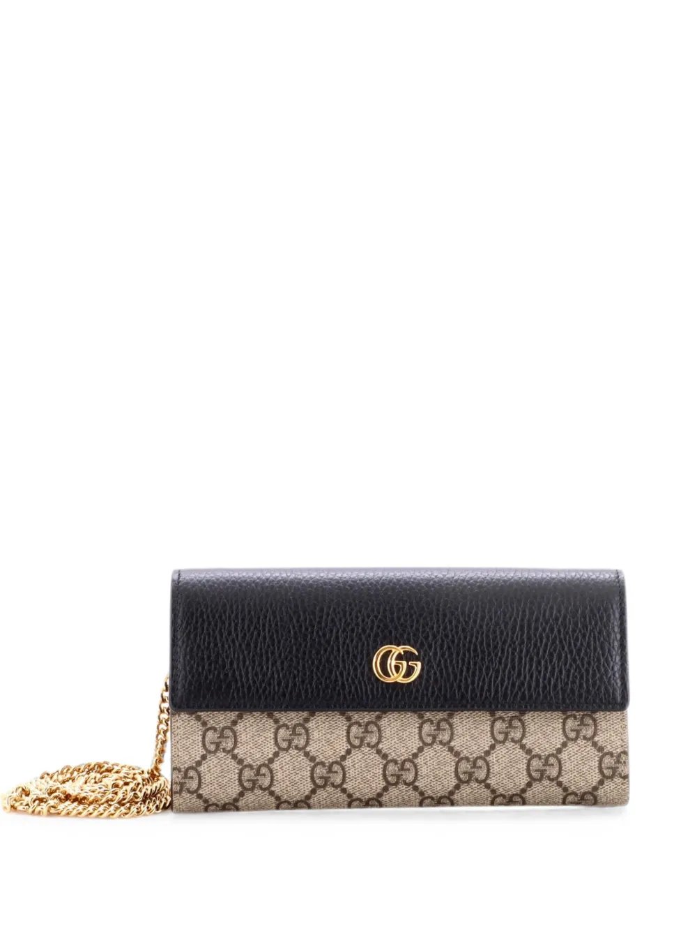 GG Marmont Continental Chain Wallet GG Coated Canvas and Leather crossbody bag