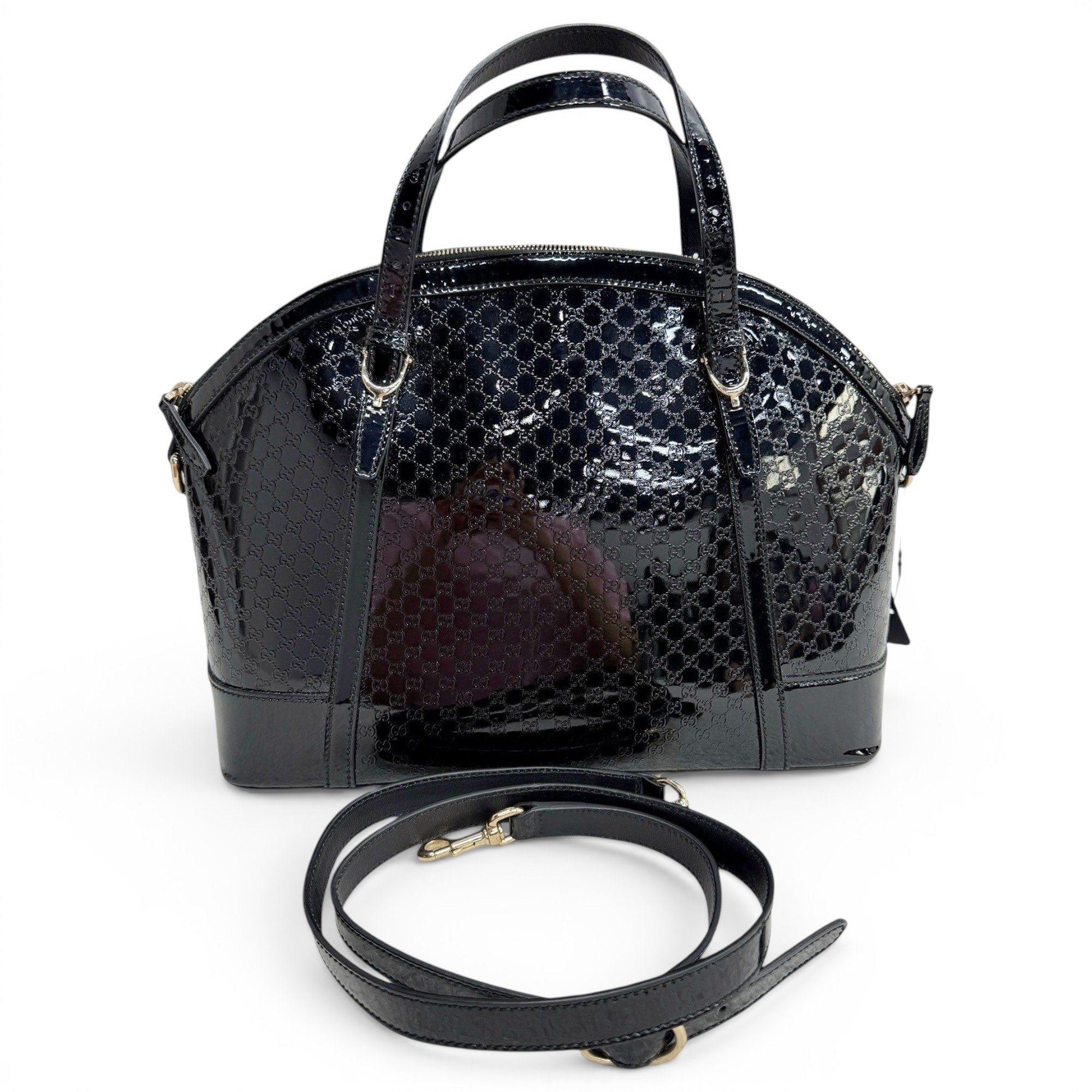 Patent leather handbag