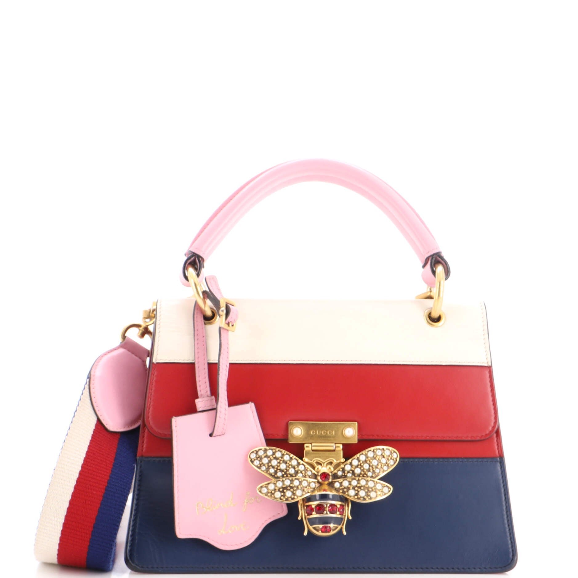 Queen Margaret Top Handle Bag Colorblock Leather Small
