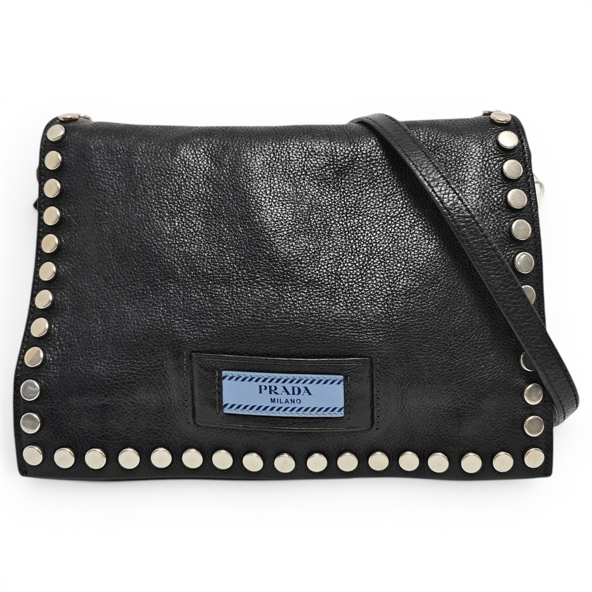 Etiquette leather handbag
