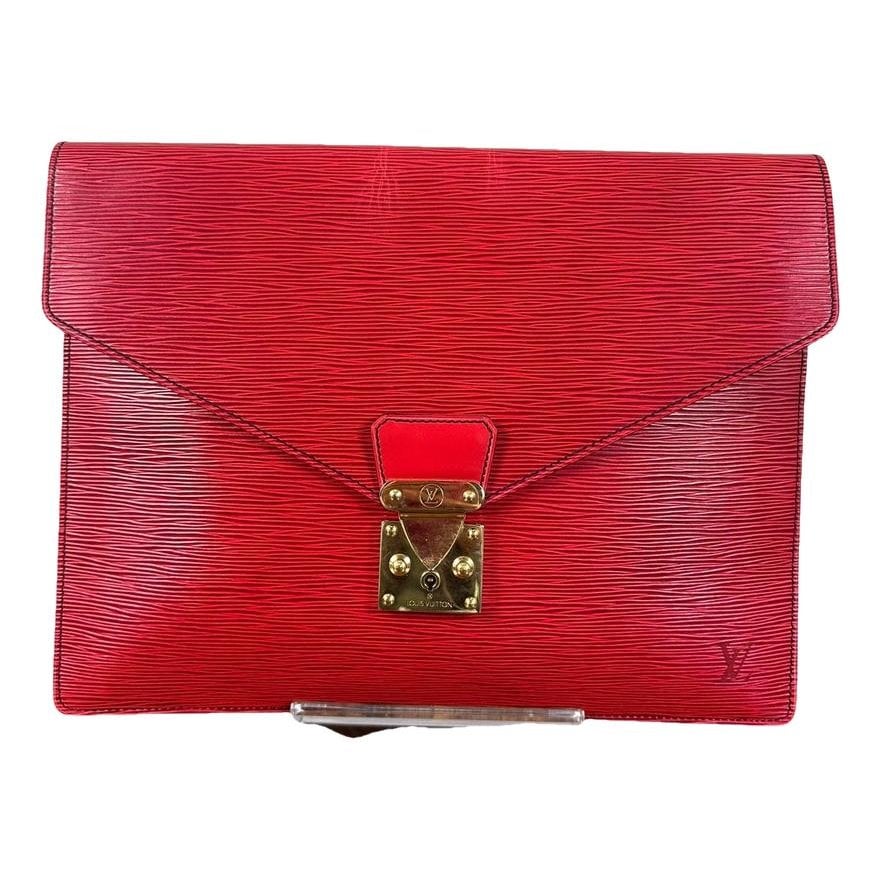 Leather clutch bag
