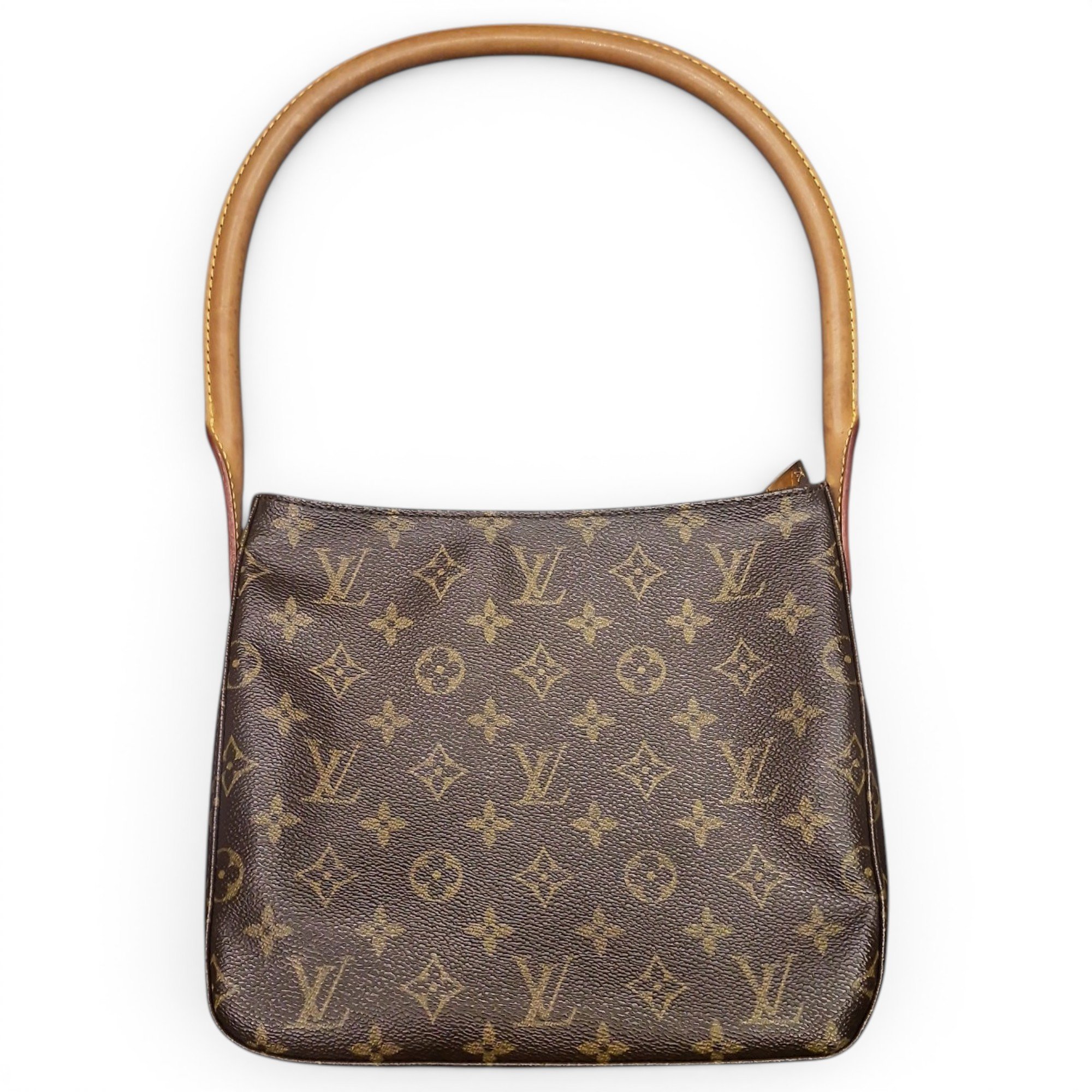 Looping leather handbag