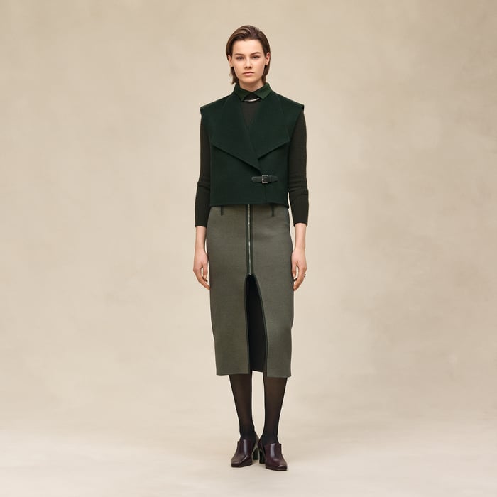 Vert Anglais Cashmere Sleeveless Short Vest