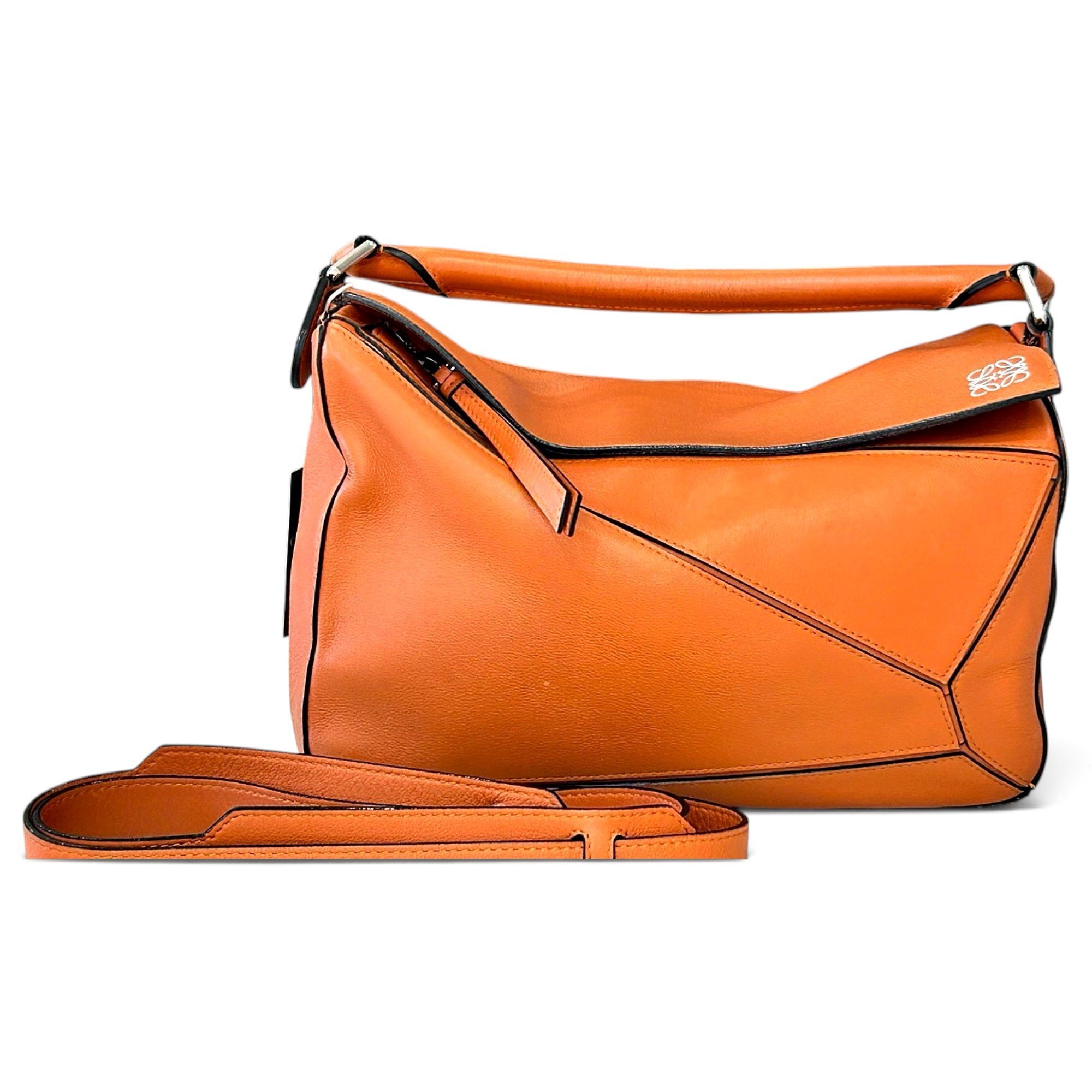 Puzzle leather handbag