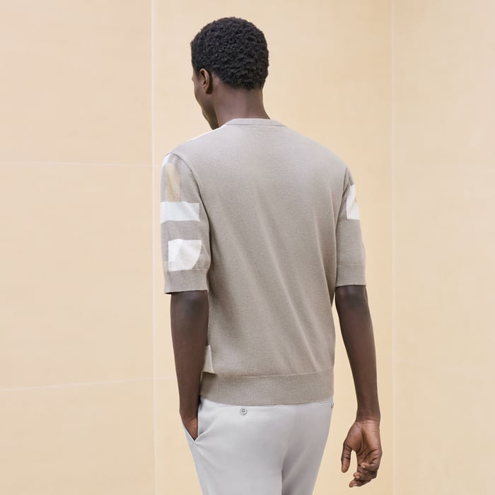 Tourbe Cashmere "Intarsia Maillon Puzzle" Crewneck Sweater