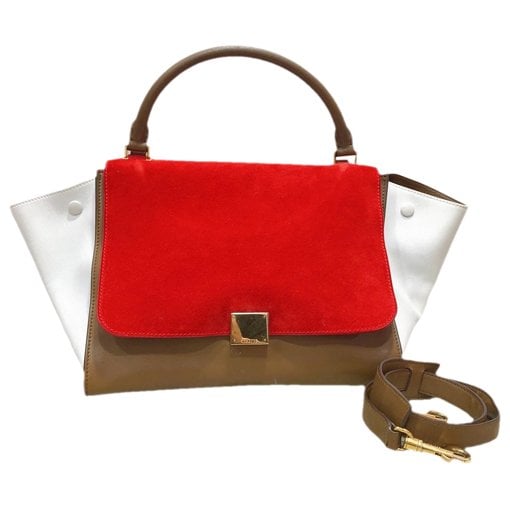 Trapèze leather handbag