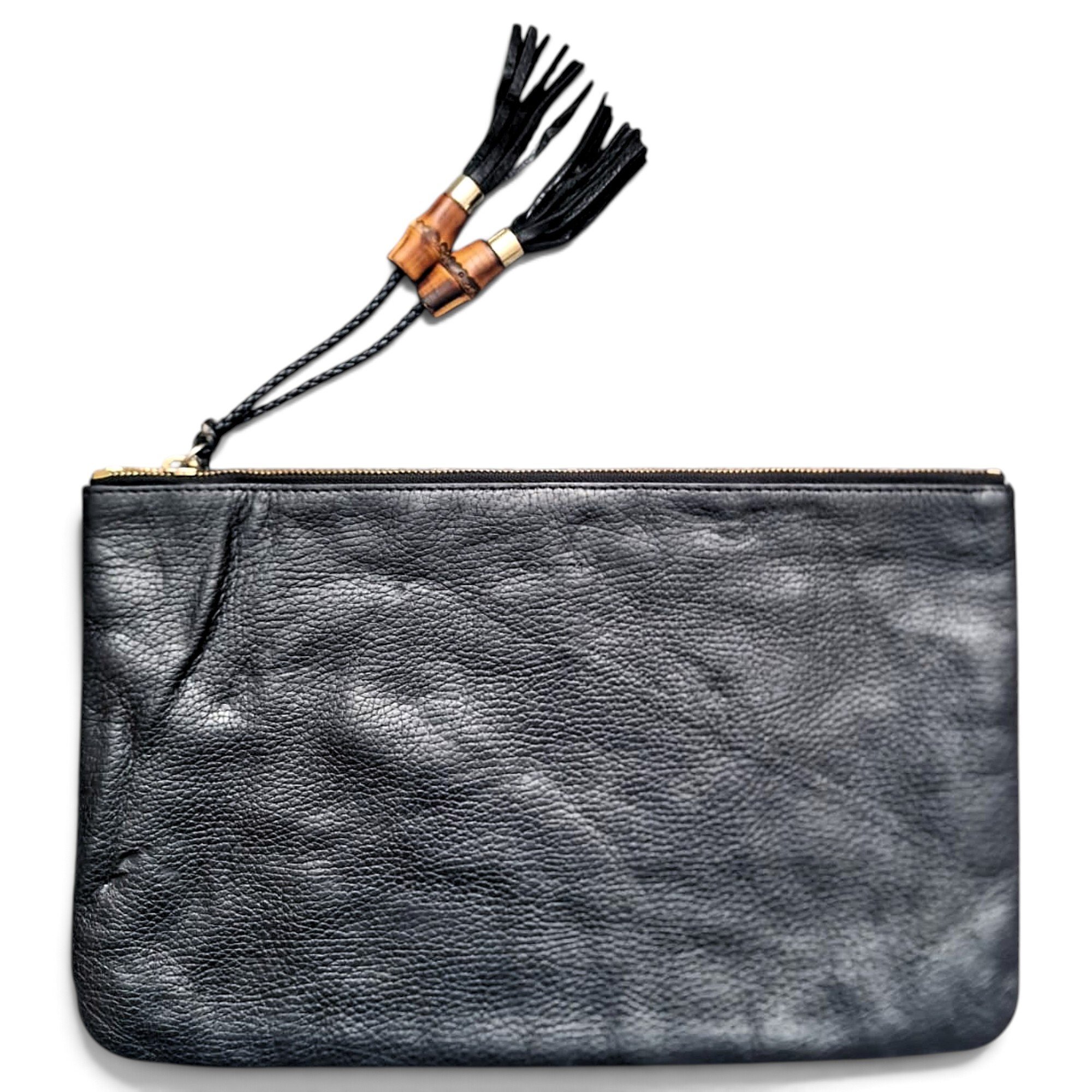 Leather clutch bag