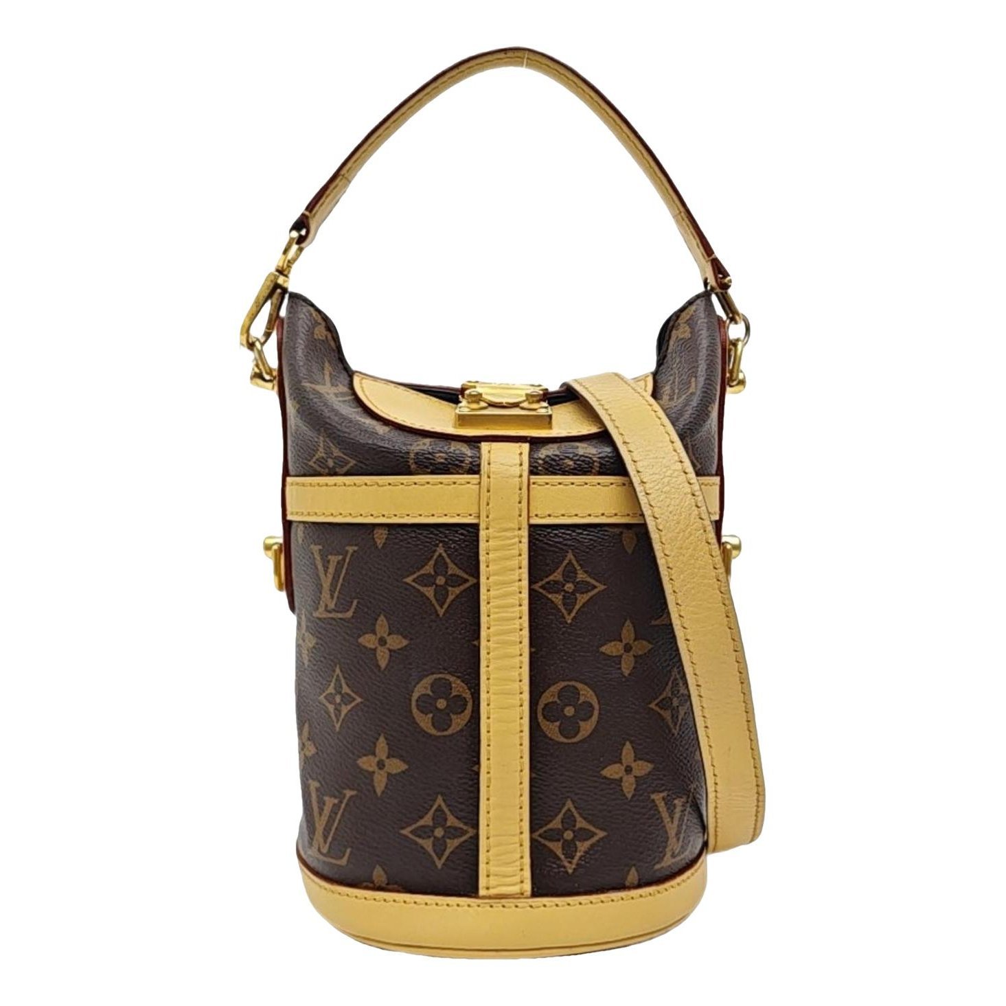 Duffle leather handbag