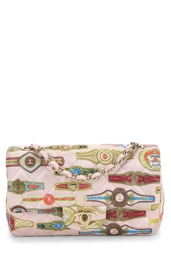 Paris-Cuba Pink Satin Half Flap Small