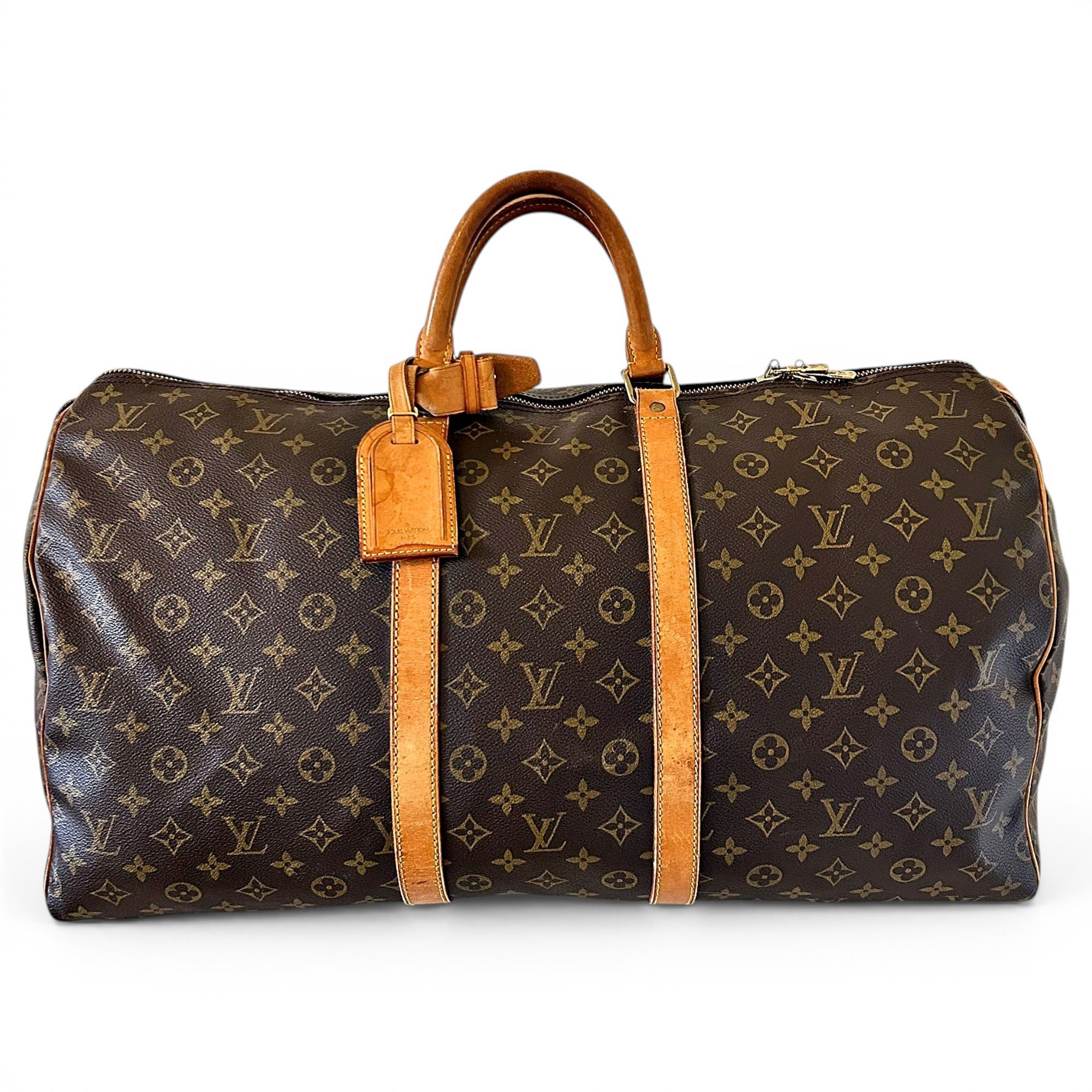 Keepall leather travel bag