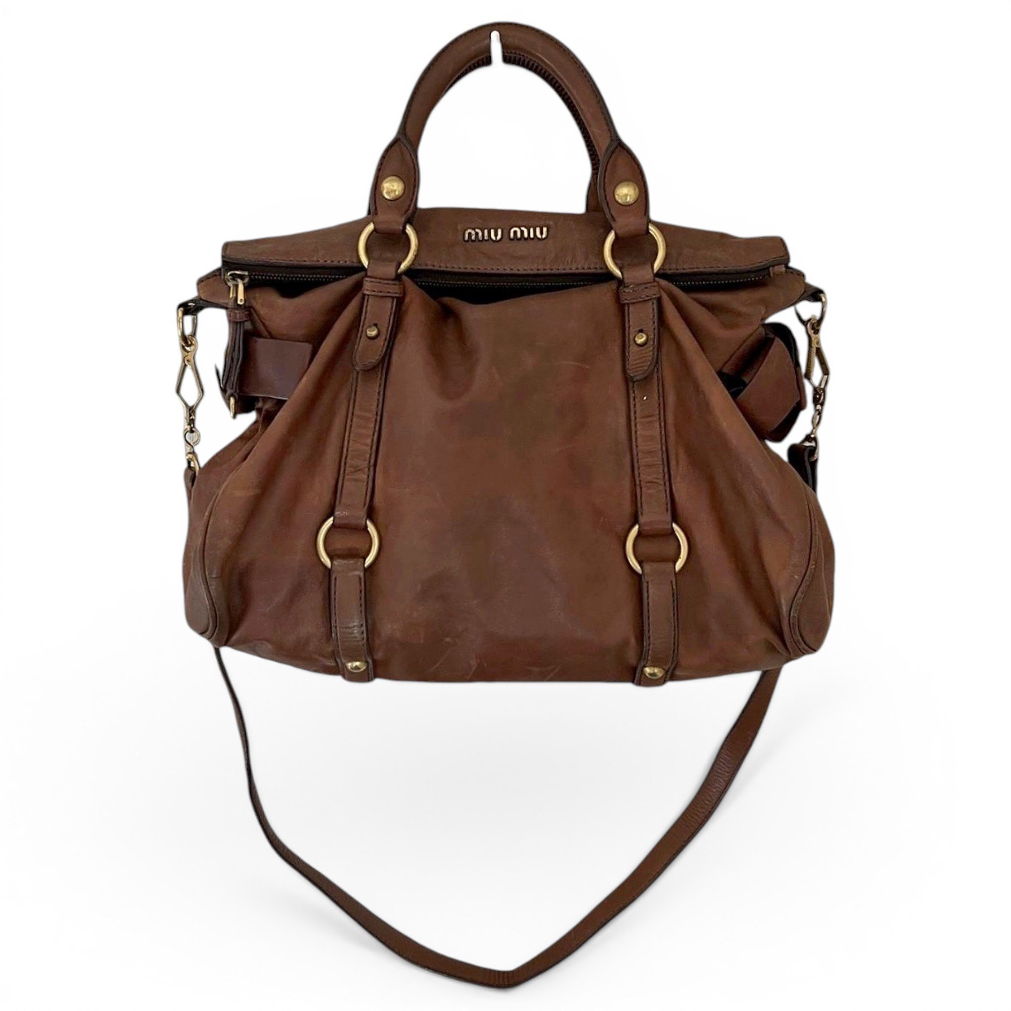 Bow bag leather handbag