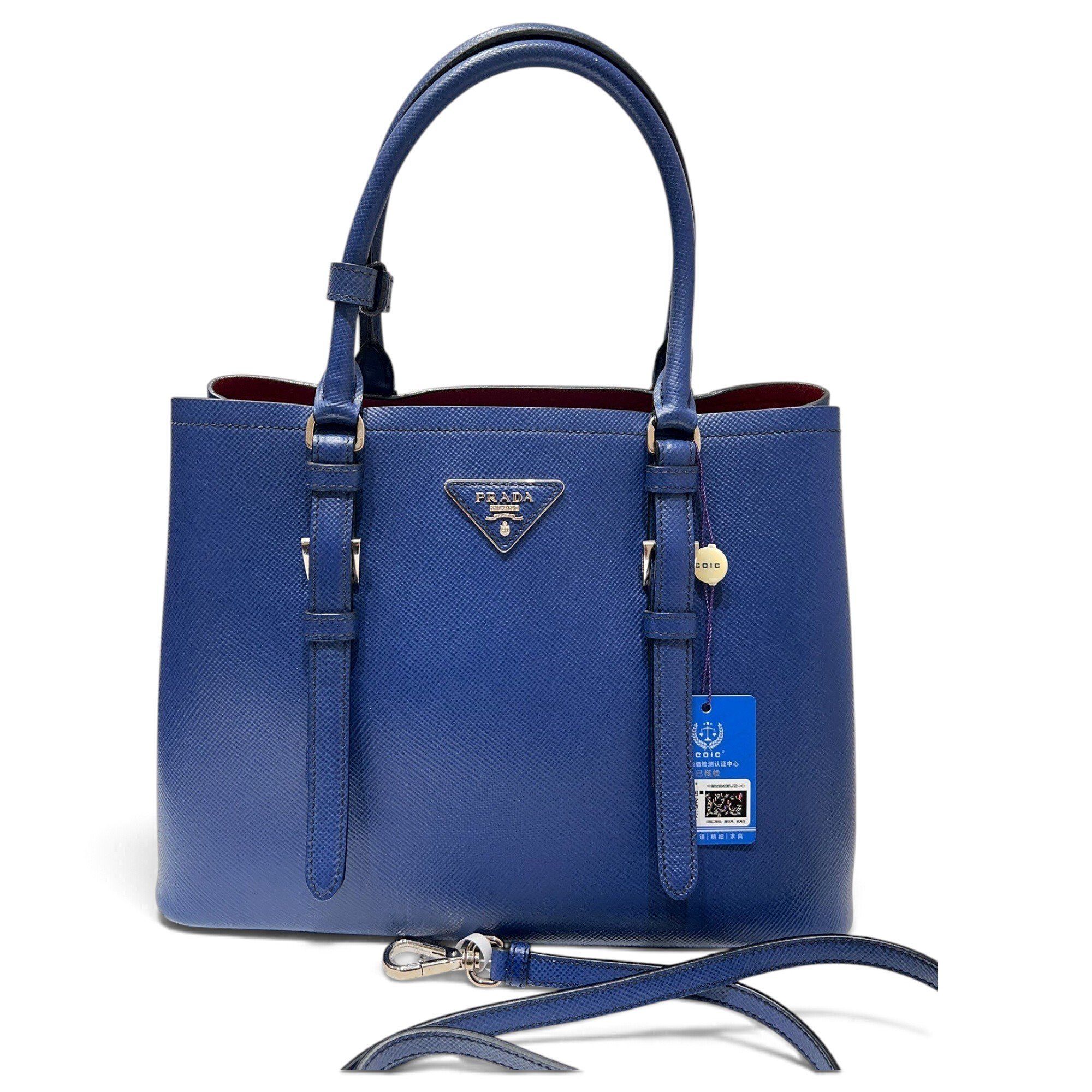 Double leather handbag