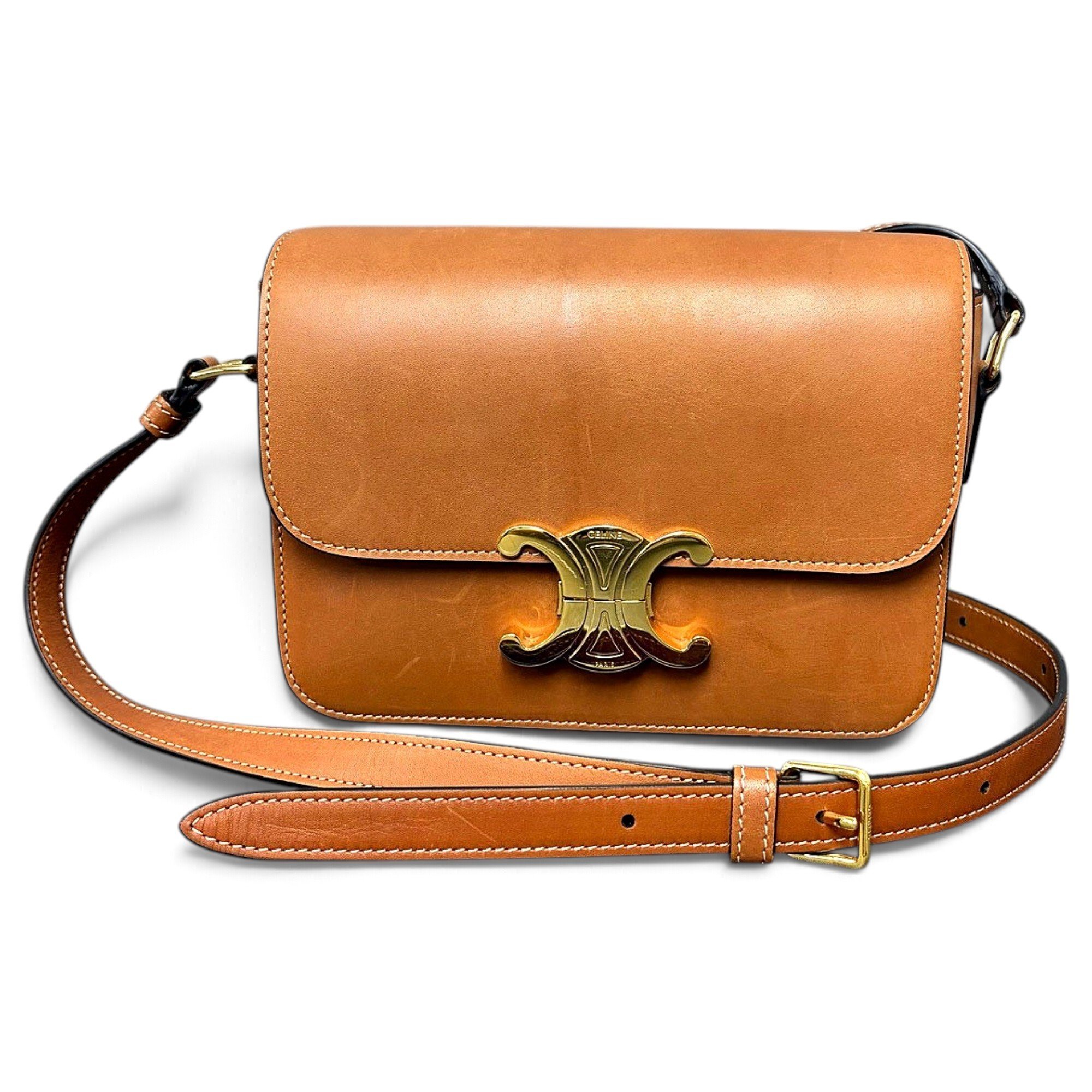 Triomphe leather handbag