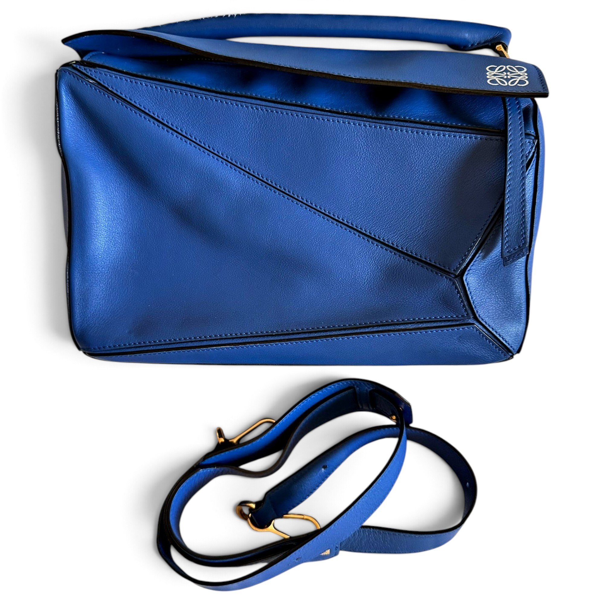 Puzzle leather handbag