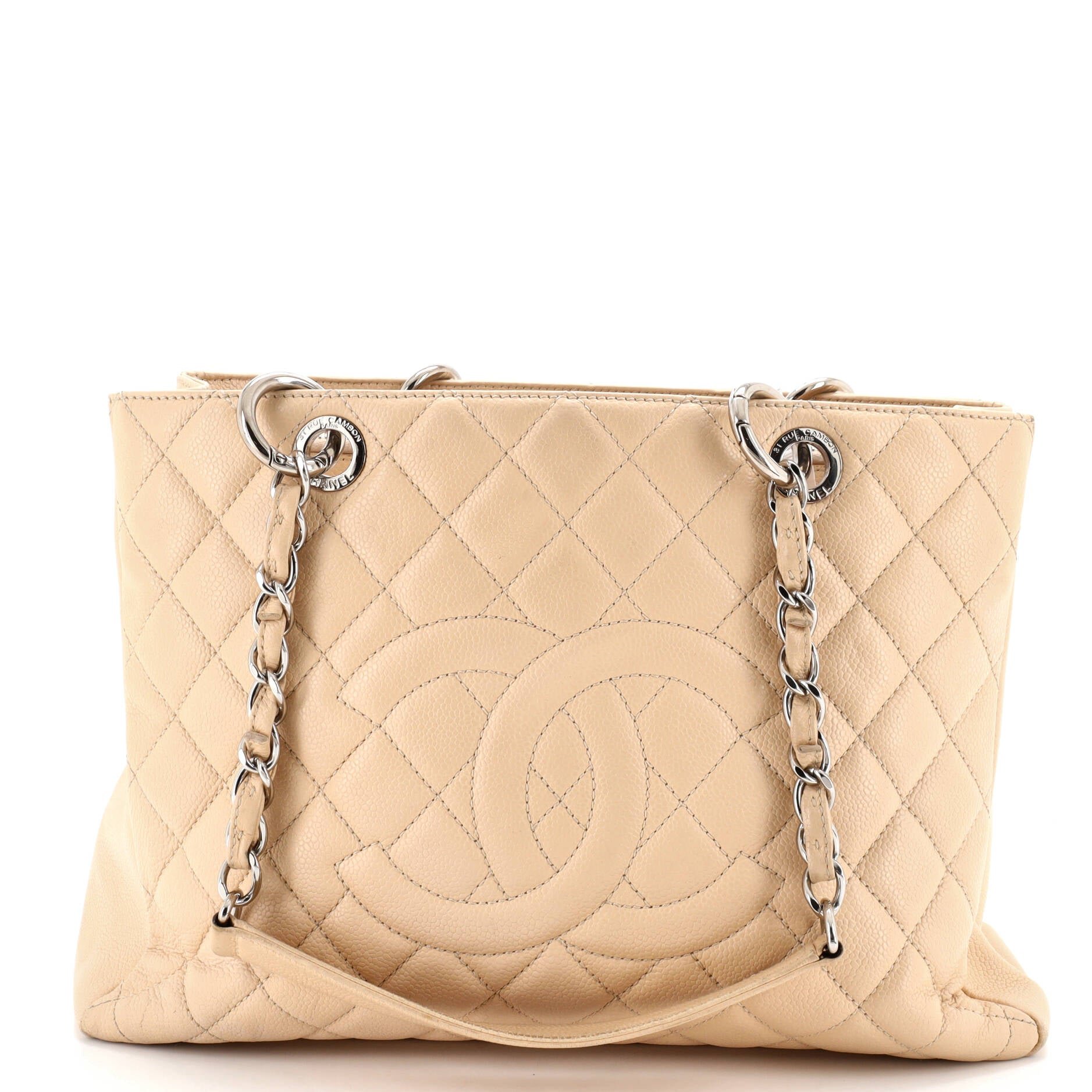 Grand Shopping Tote Quilted Caviar