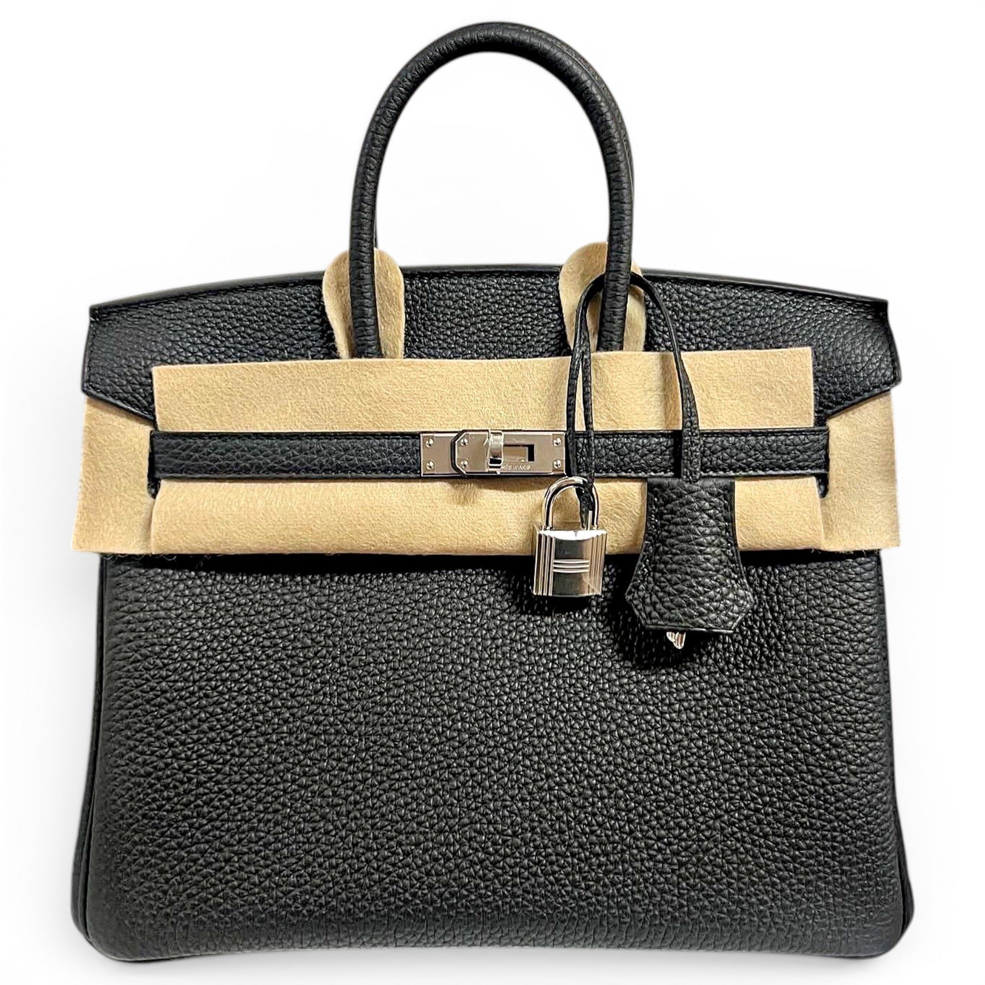 Hermes Birkin 25 Handbag Black Togo Leather 2025