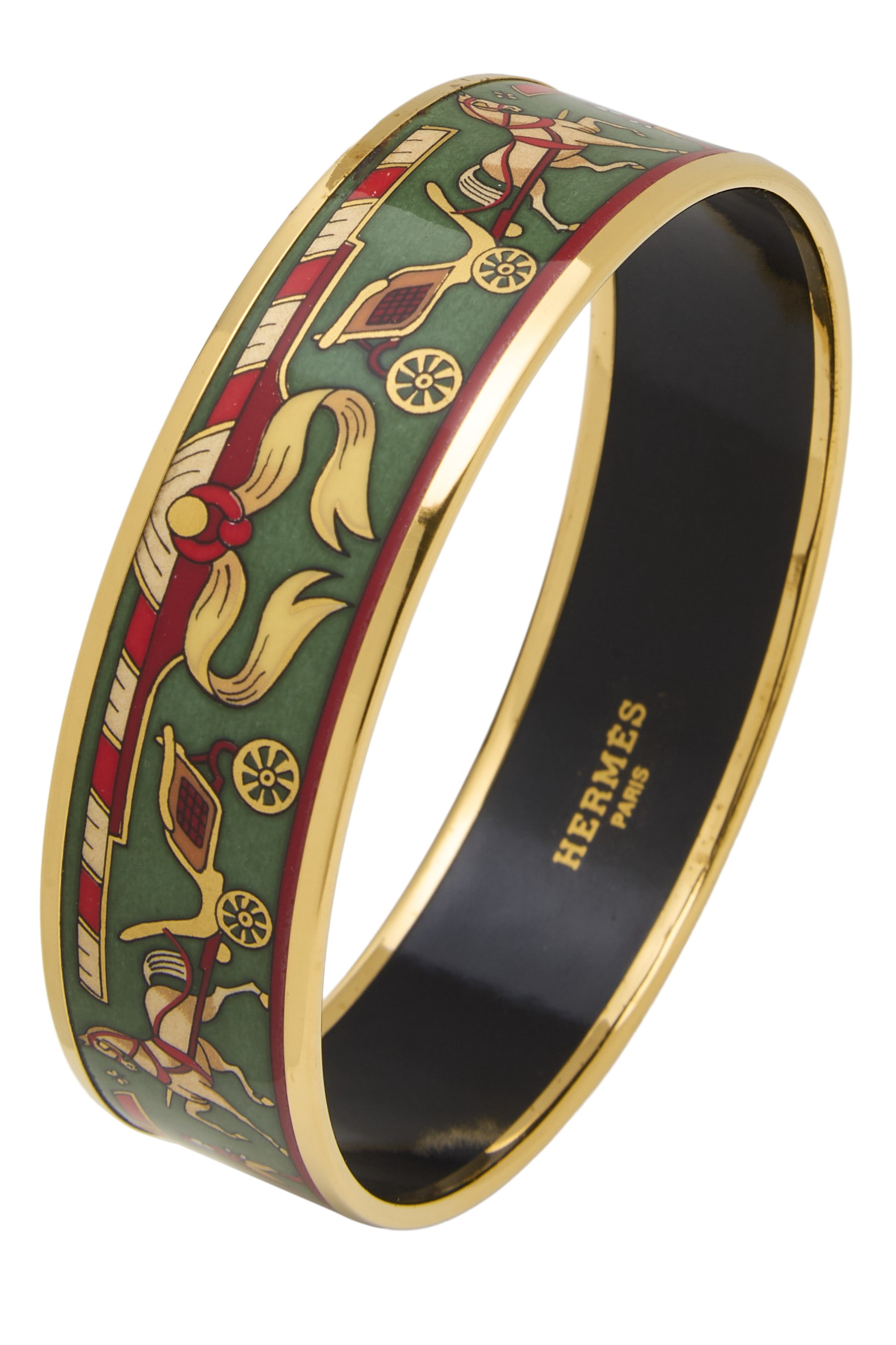 Green Enamel Bangle Wide