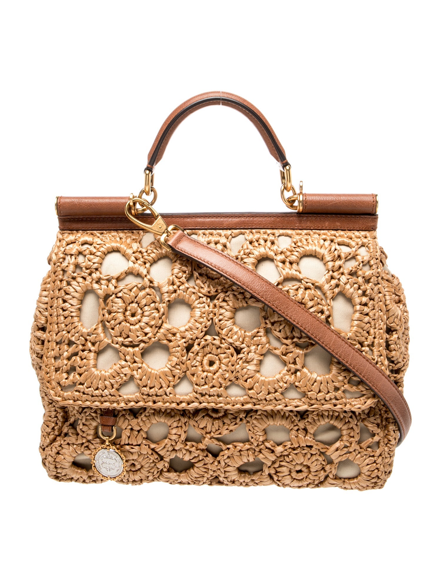 Raffia Top Handle Bag