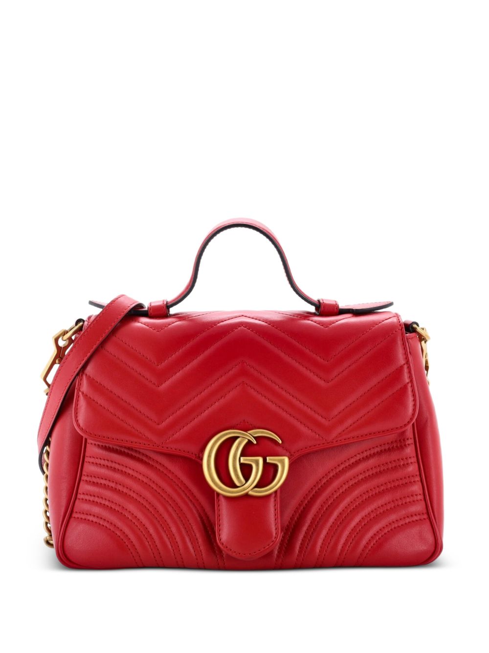 GG Marmont Top Handle Flap Bag Matelasse Leather Small satchel