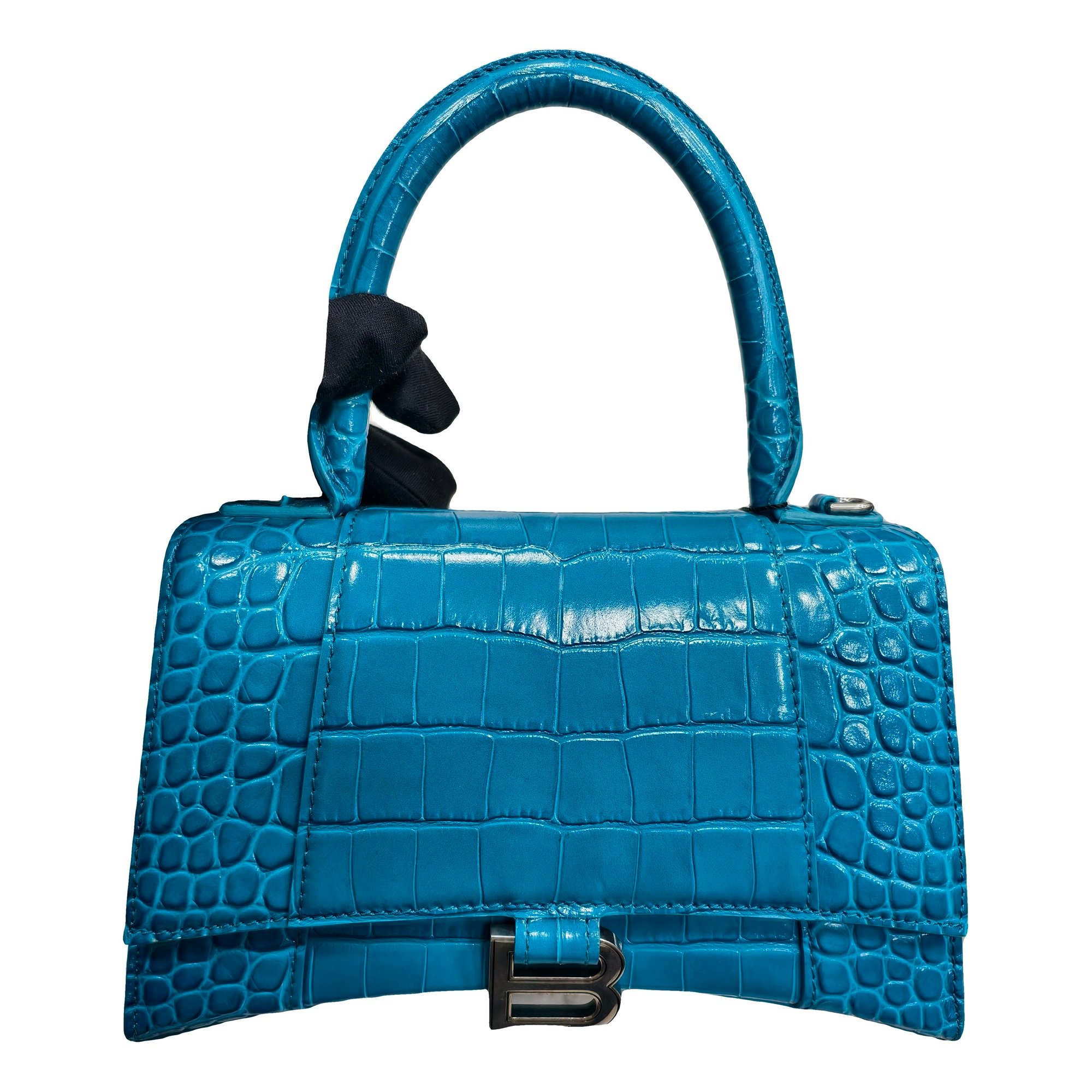 Hourglass leather handbag