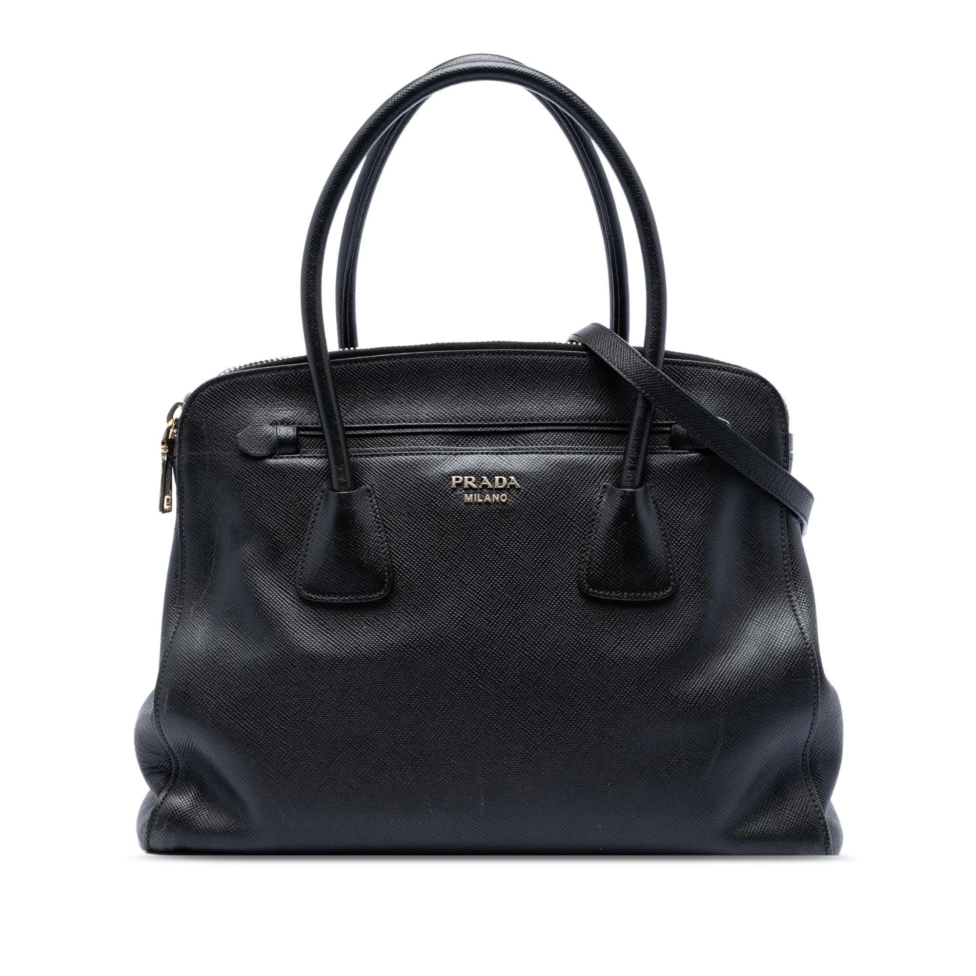 Double leather handbag