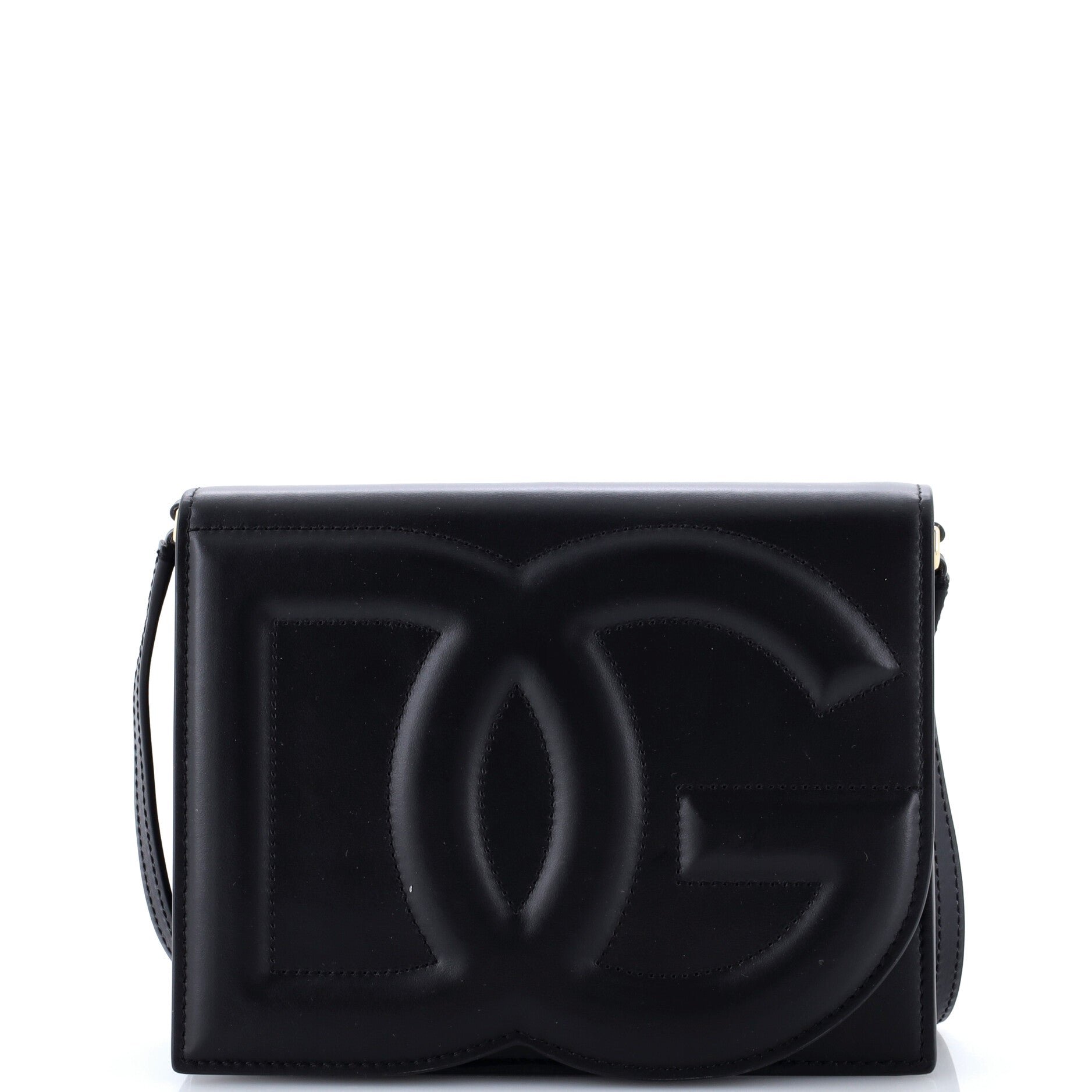 DG Logo Flap Shoulder Bag Leather Small