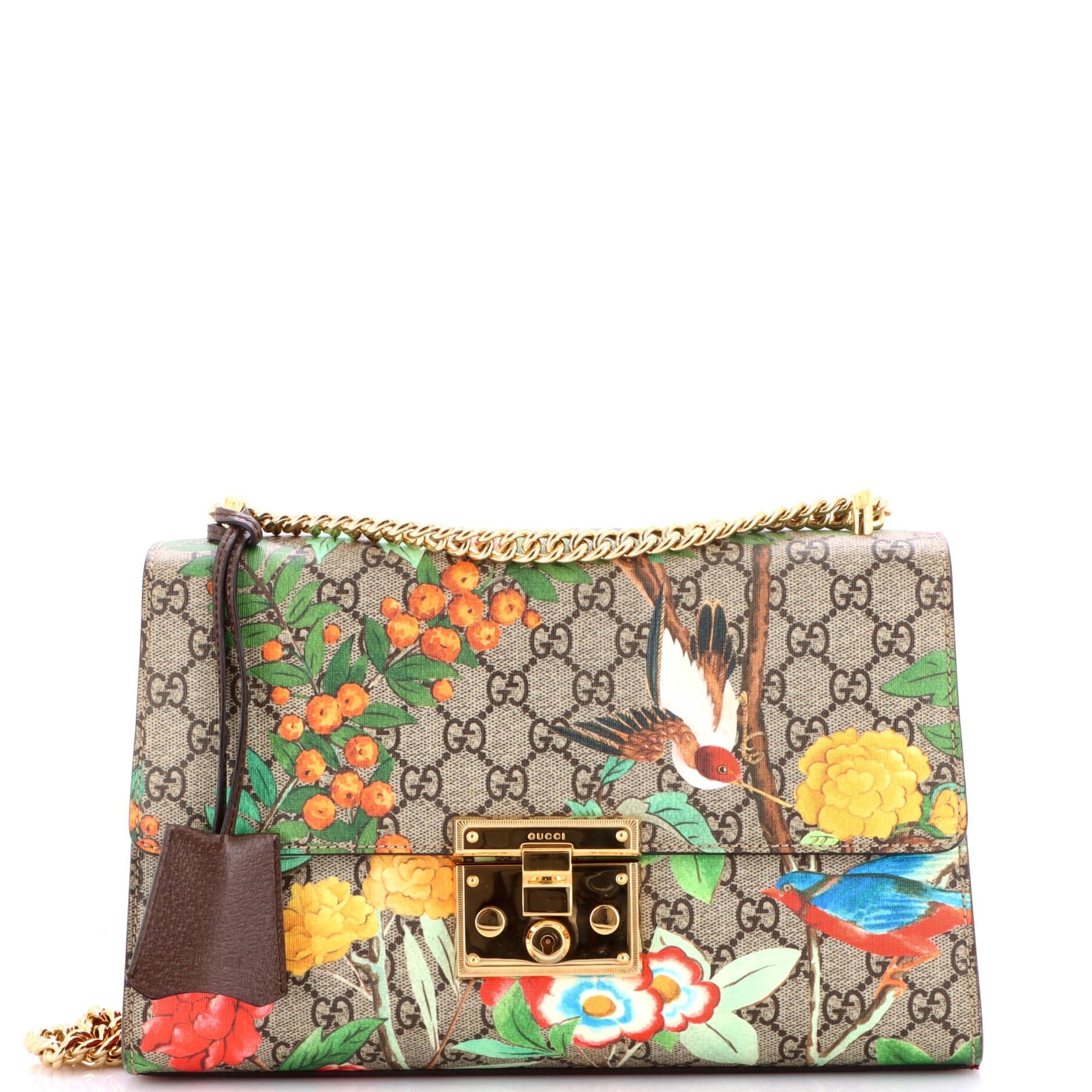 Padlock Shoulder Bag Tian Print GG Coated Canvas Medium