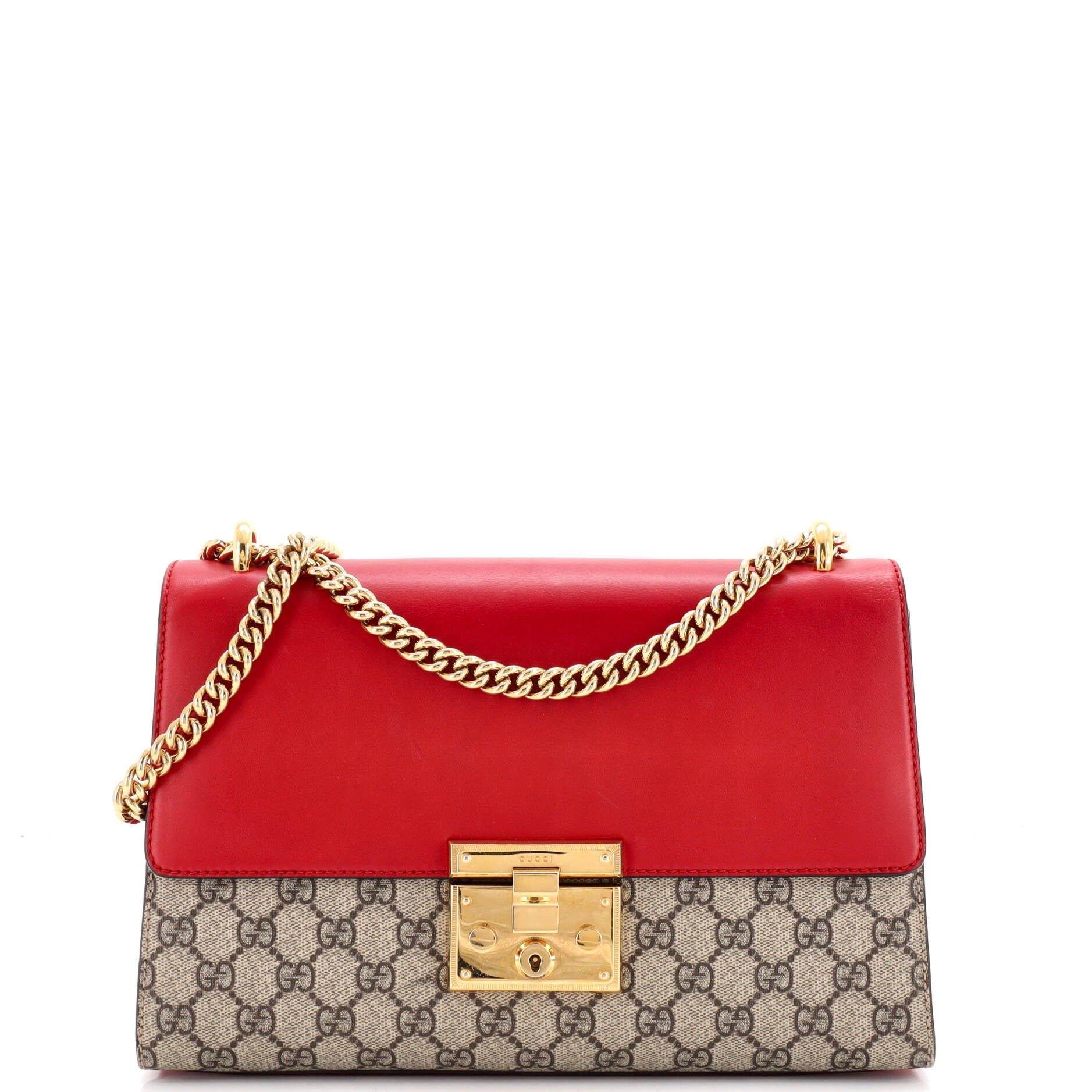 Padlock Shoulder Bag GG Coated Canvas and Leather Medium