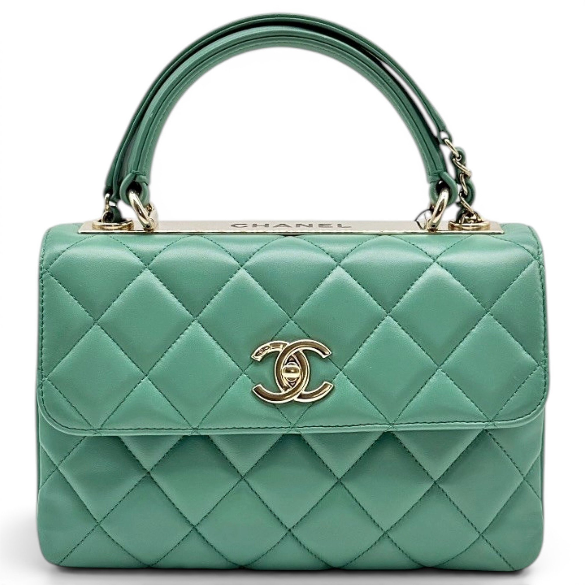 Trendy CC Top Handle leather crossbody bag