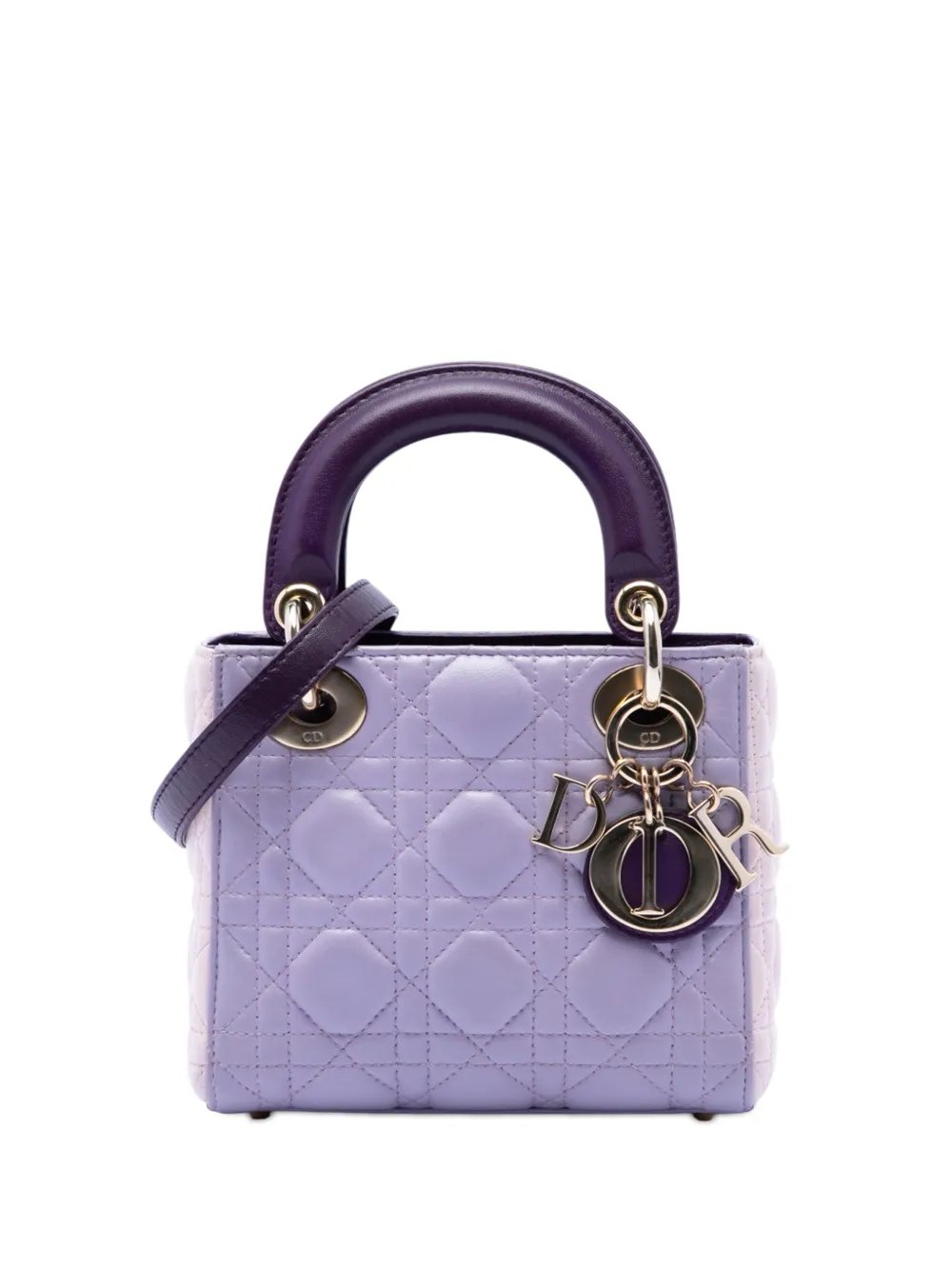 2015 Mini Tricolor Lambskin Cannage Lady Dior satchel