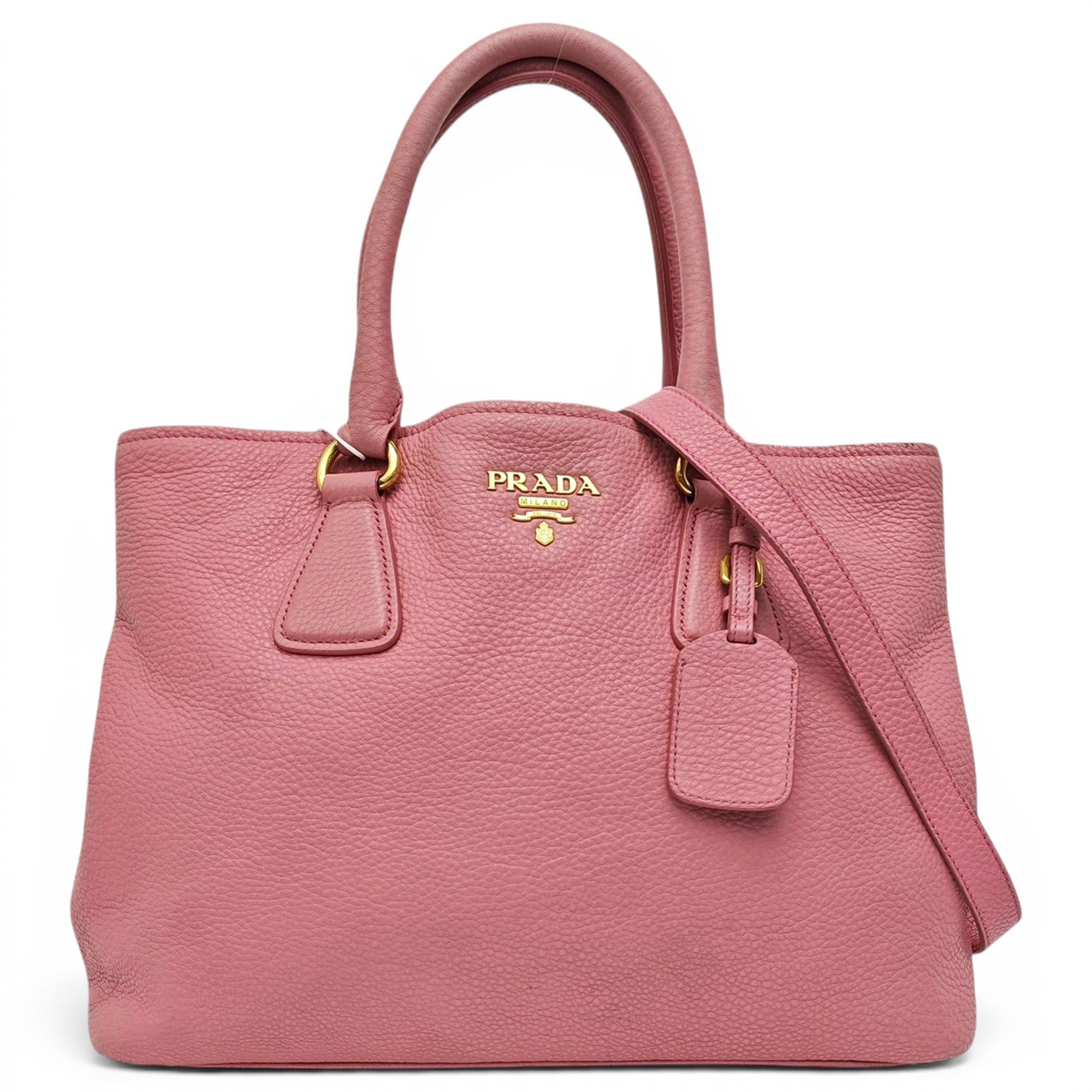 Double leather handbag