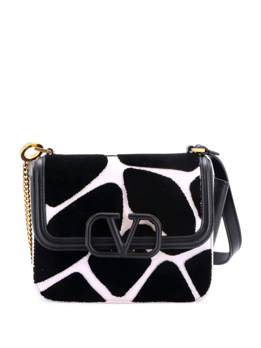 VSling Printed Textile with Leather Small shoulder bag
