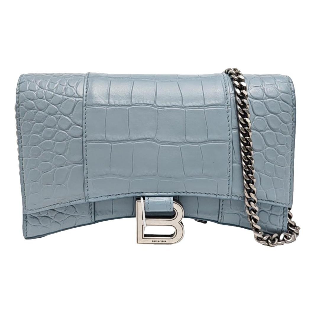 Hourglass leather handbag