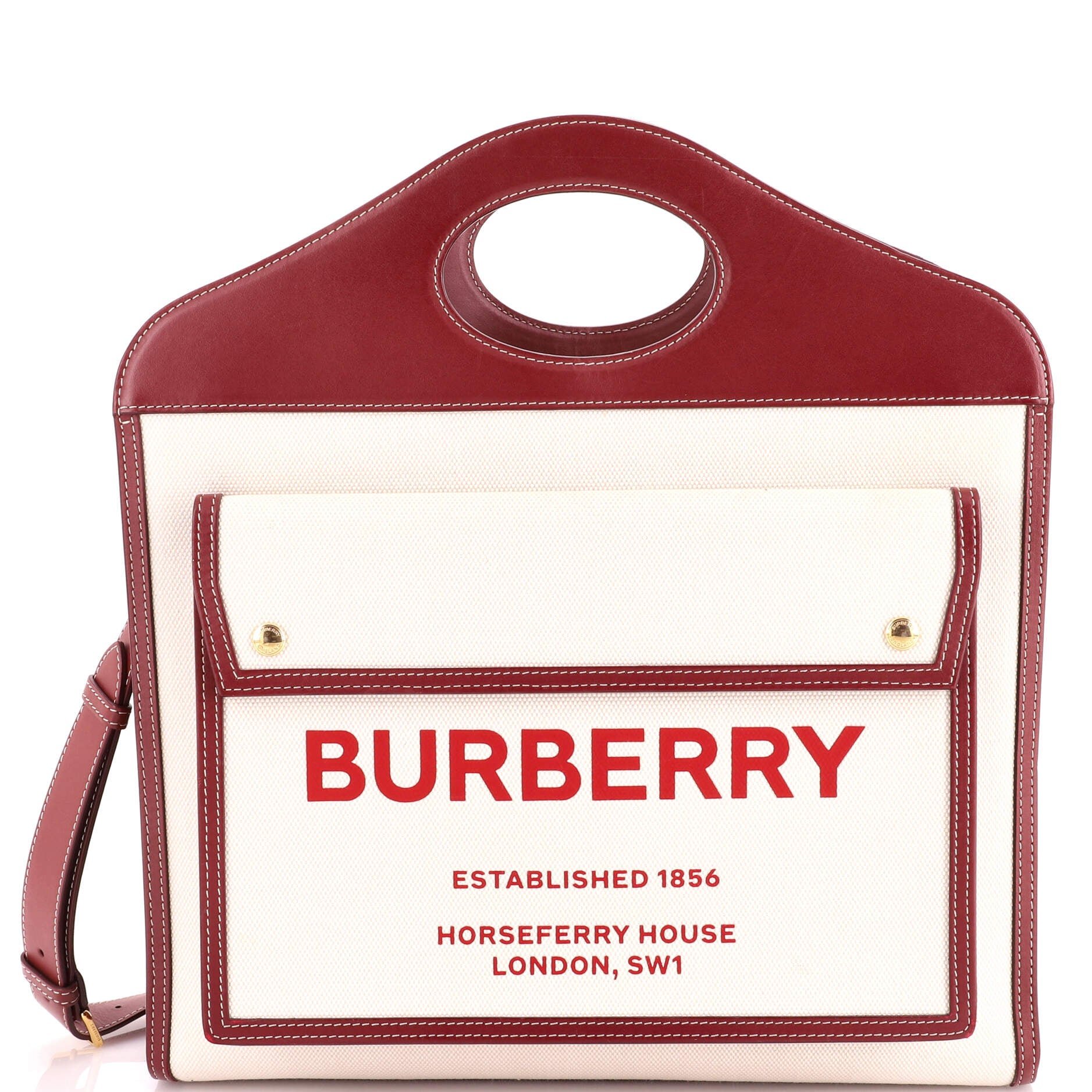 Logo Pocket Tote Canvas with Leather Medium