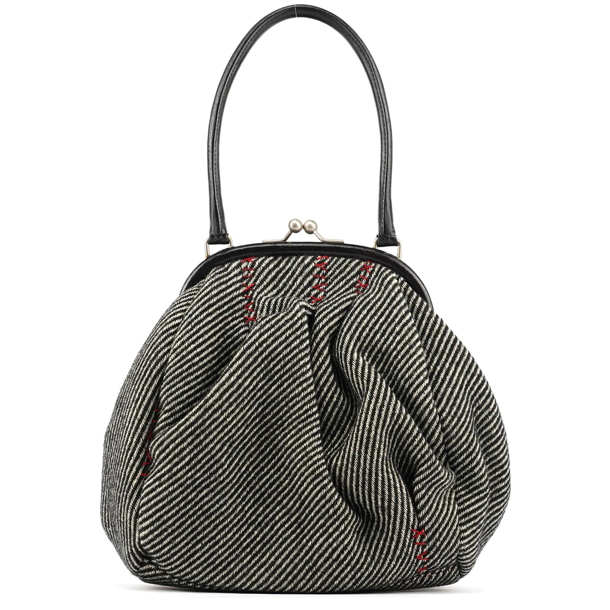 Pocket leather handbag