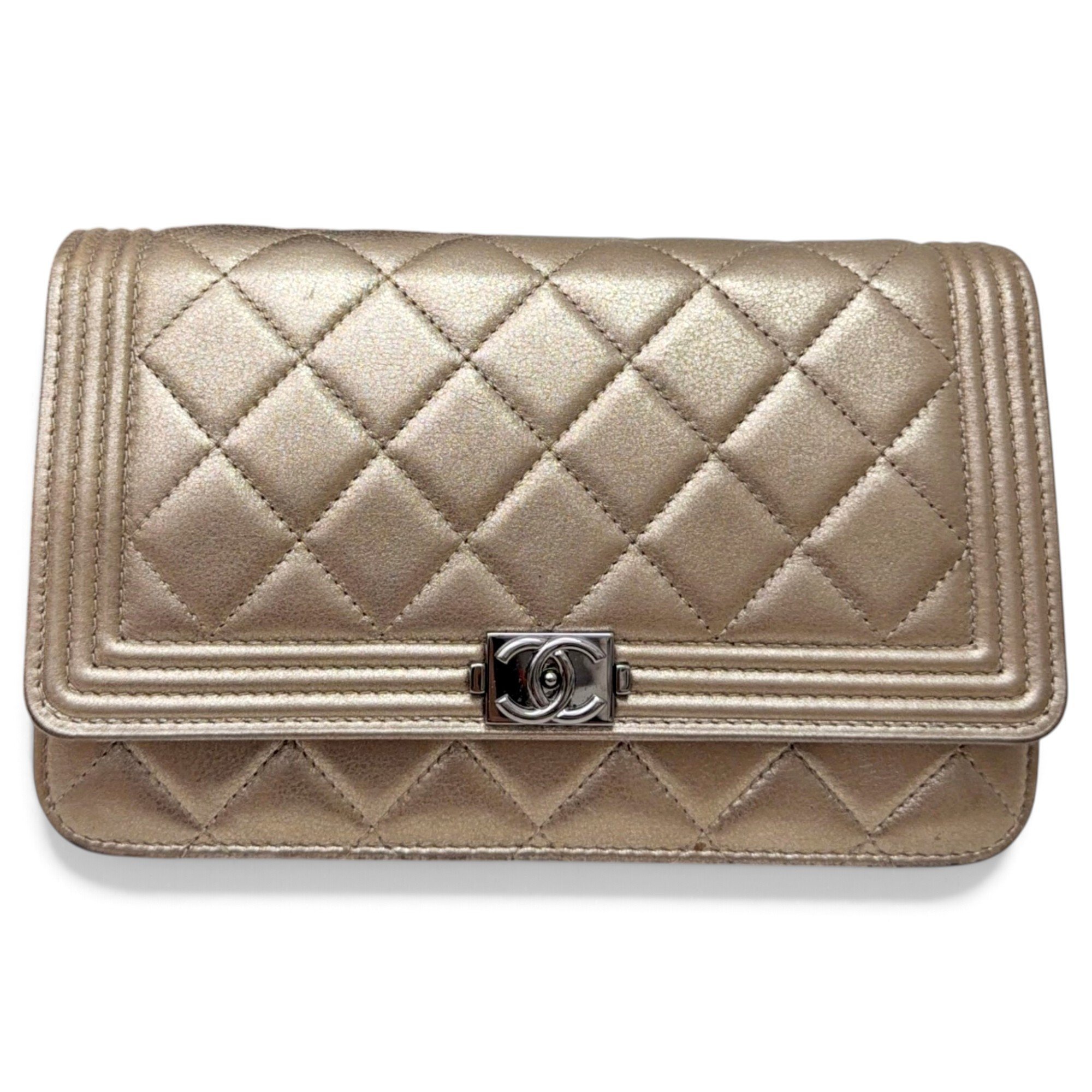 Wallet On Chain Boy Half Flap leather crossbody bag