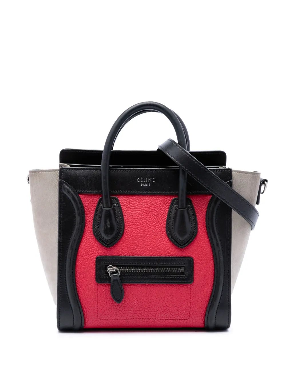 2017 Nano Tricolor Nubuck and Calfskin Luggage Tote satchel