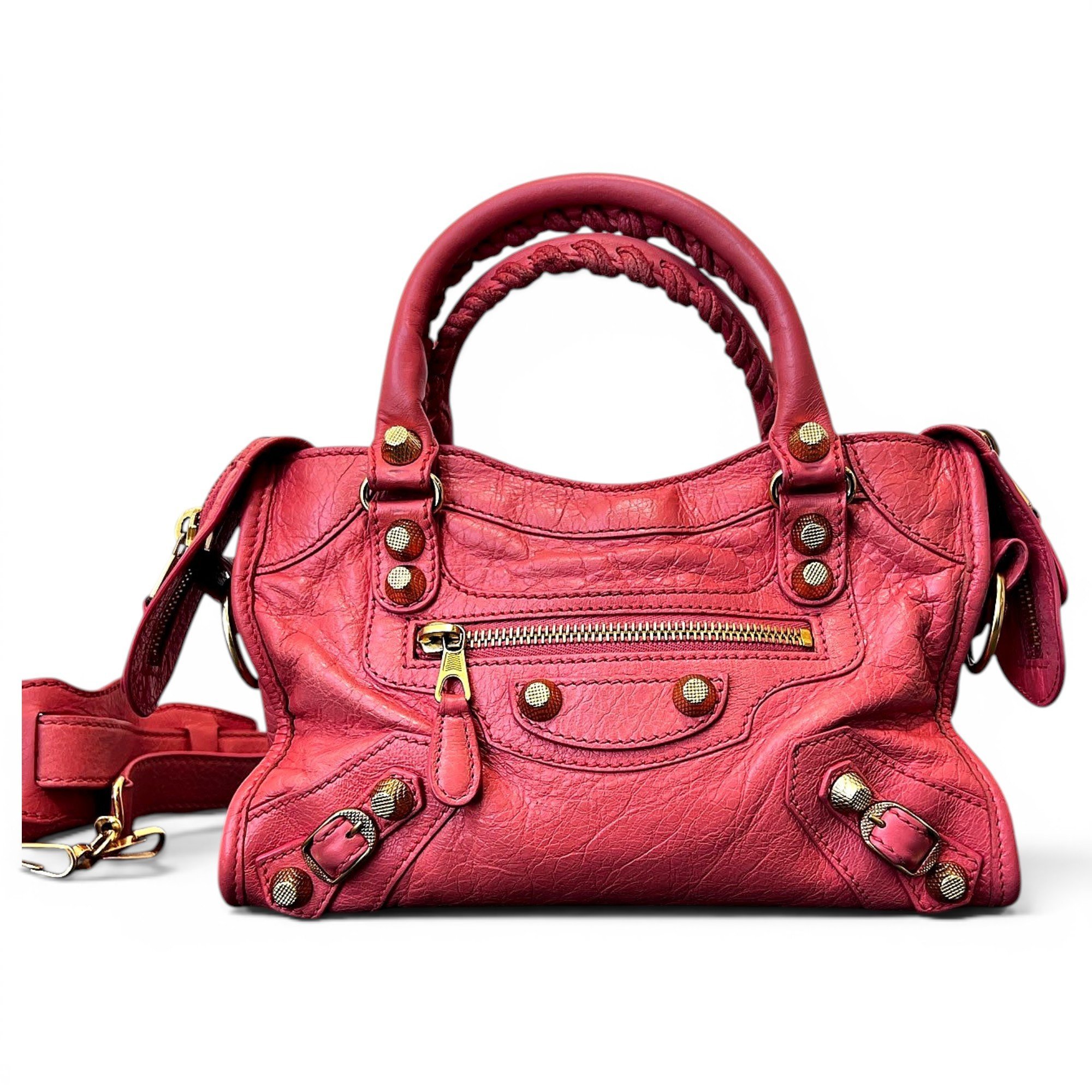 City leather handbag