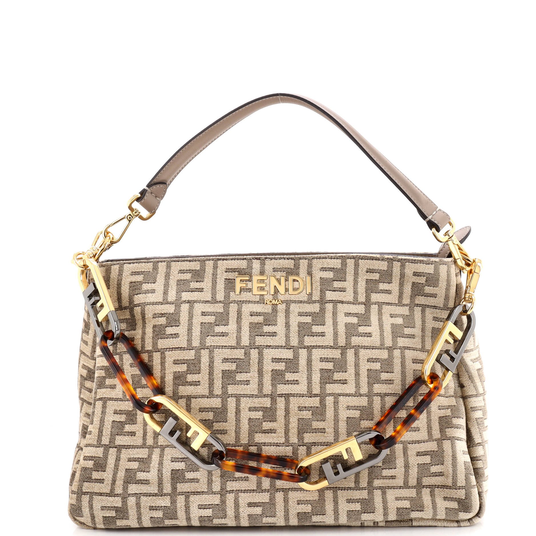 O'Lock Zip Shoulder Bag Zucca Chenille