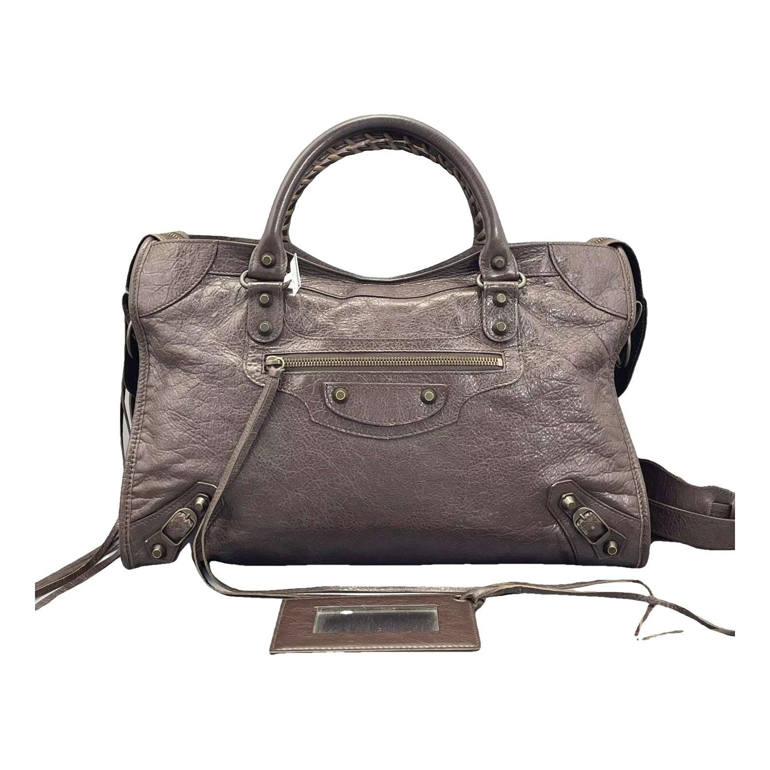 City leather handbag