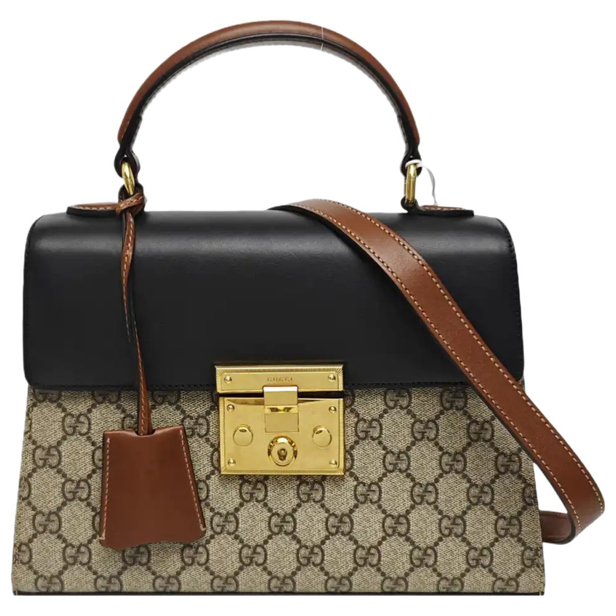 Padlock leather handbag