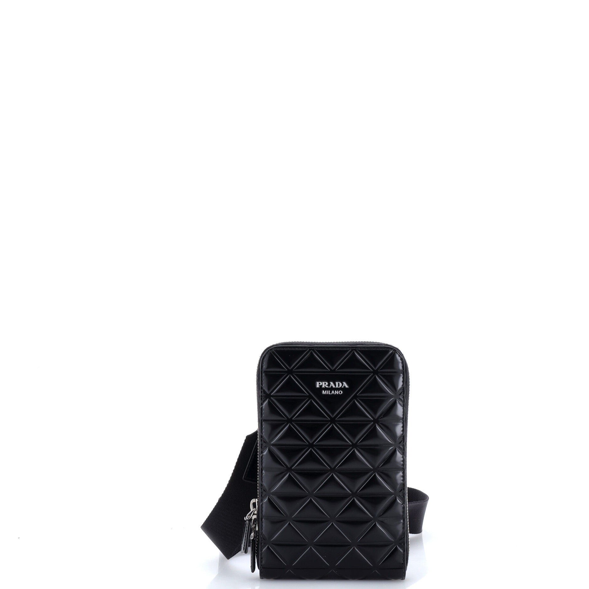 Symbole Phone Holder Crossbody Bag Embossed Leather
