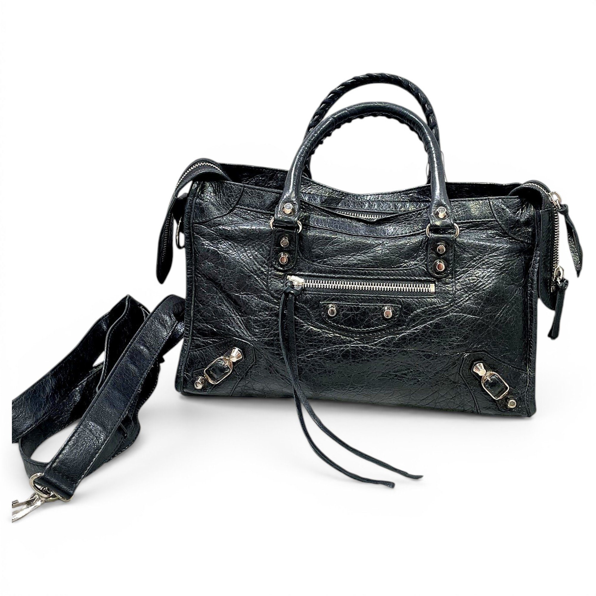 City leather handbag