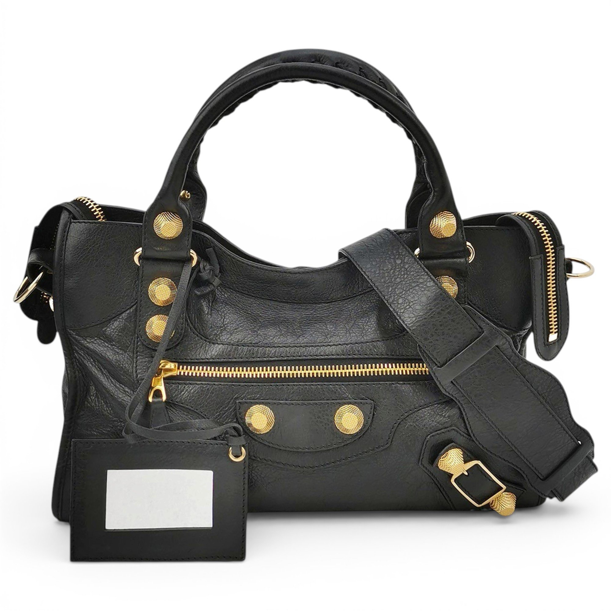 City leather handbag