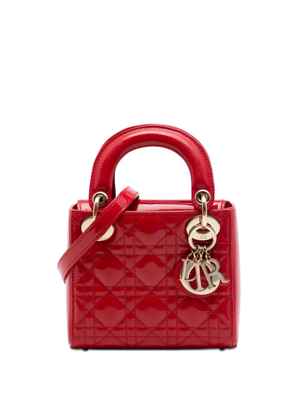 2015 Mini Patent Cannage Lady Dior satchel
