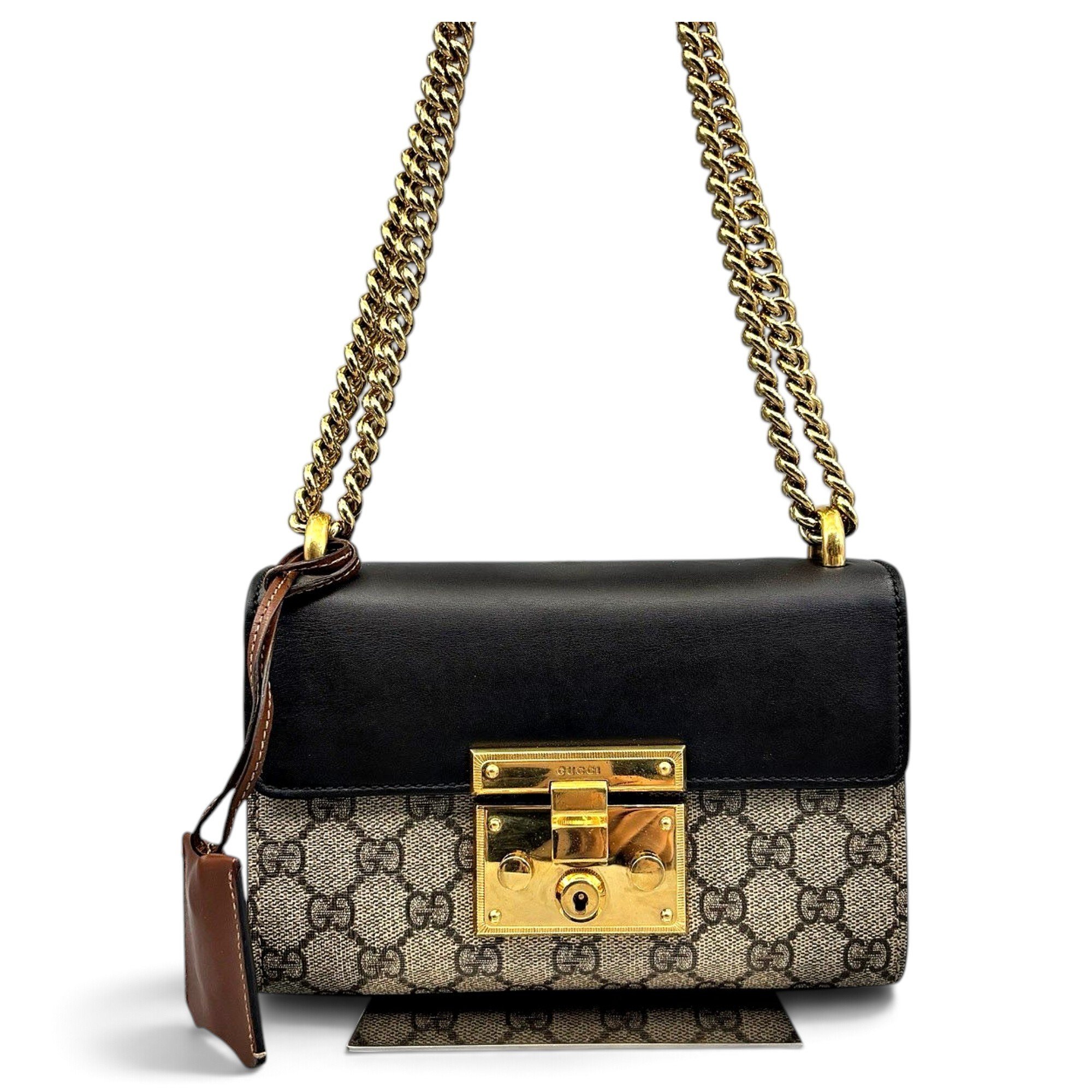 Padlock vinyl crossbody bag