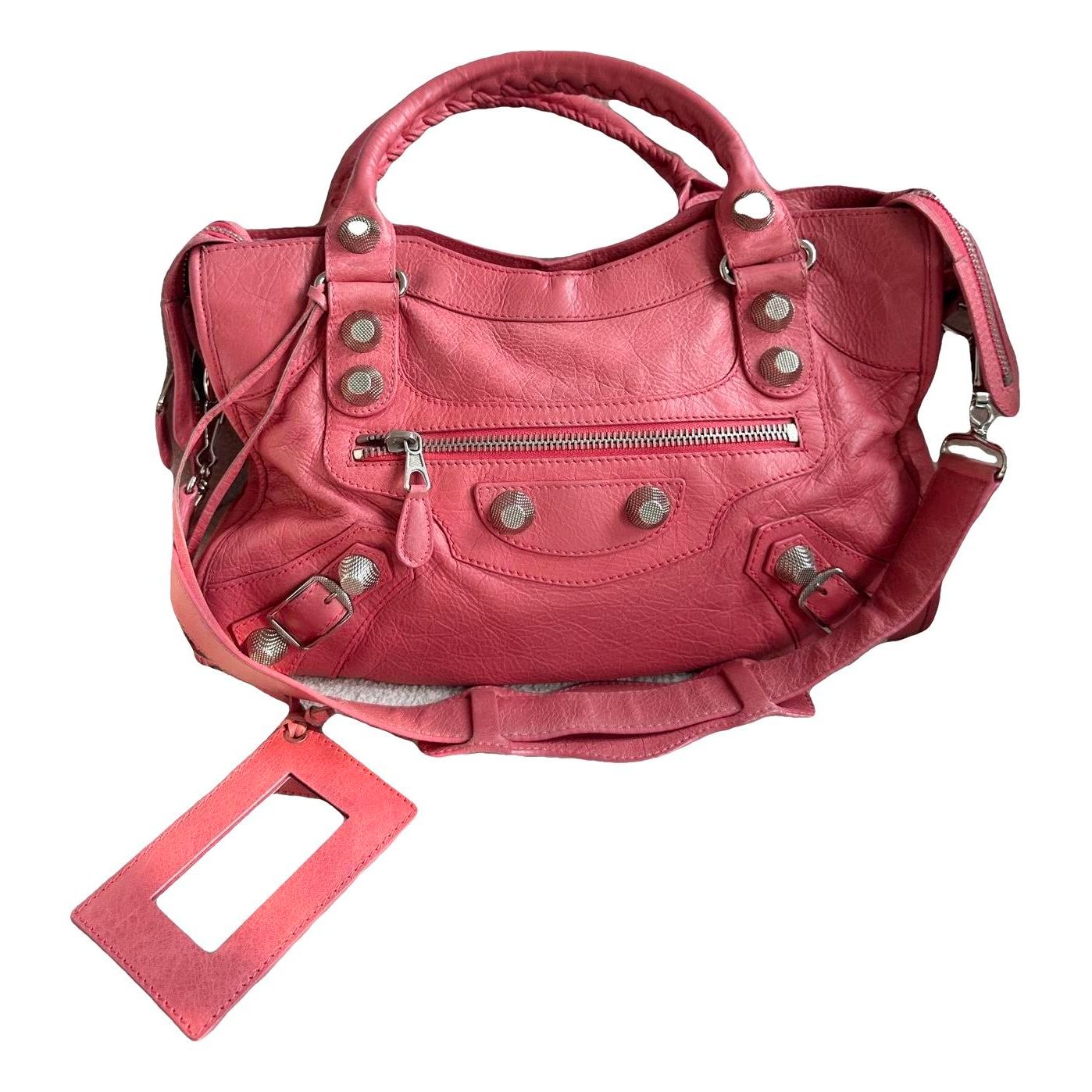 City leather handbag