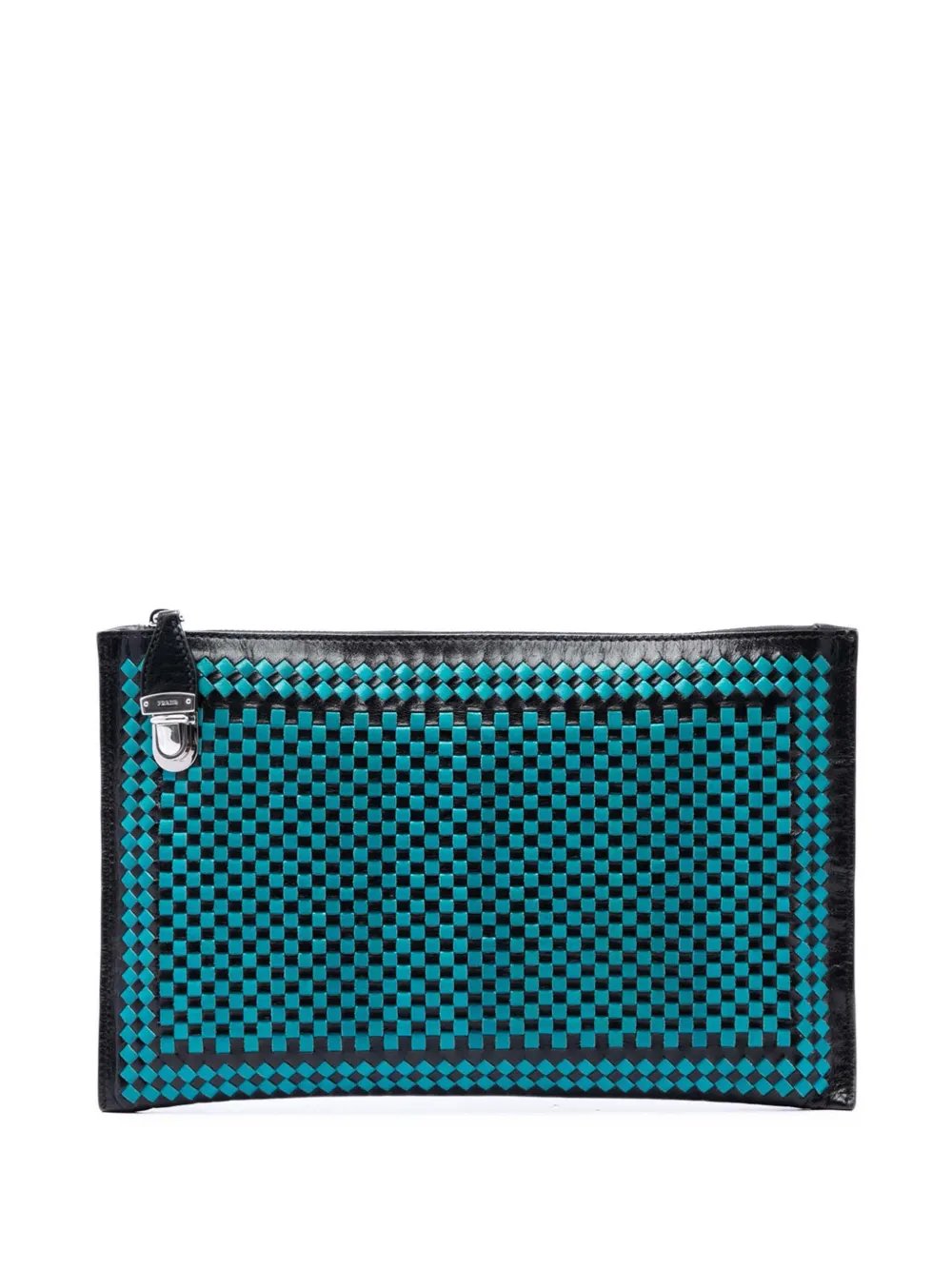 2010-2026 Woven Goatskin Madras Zip clutch bag