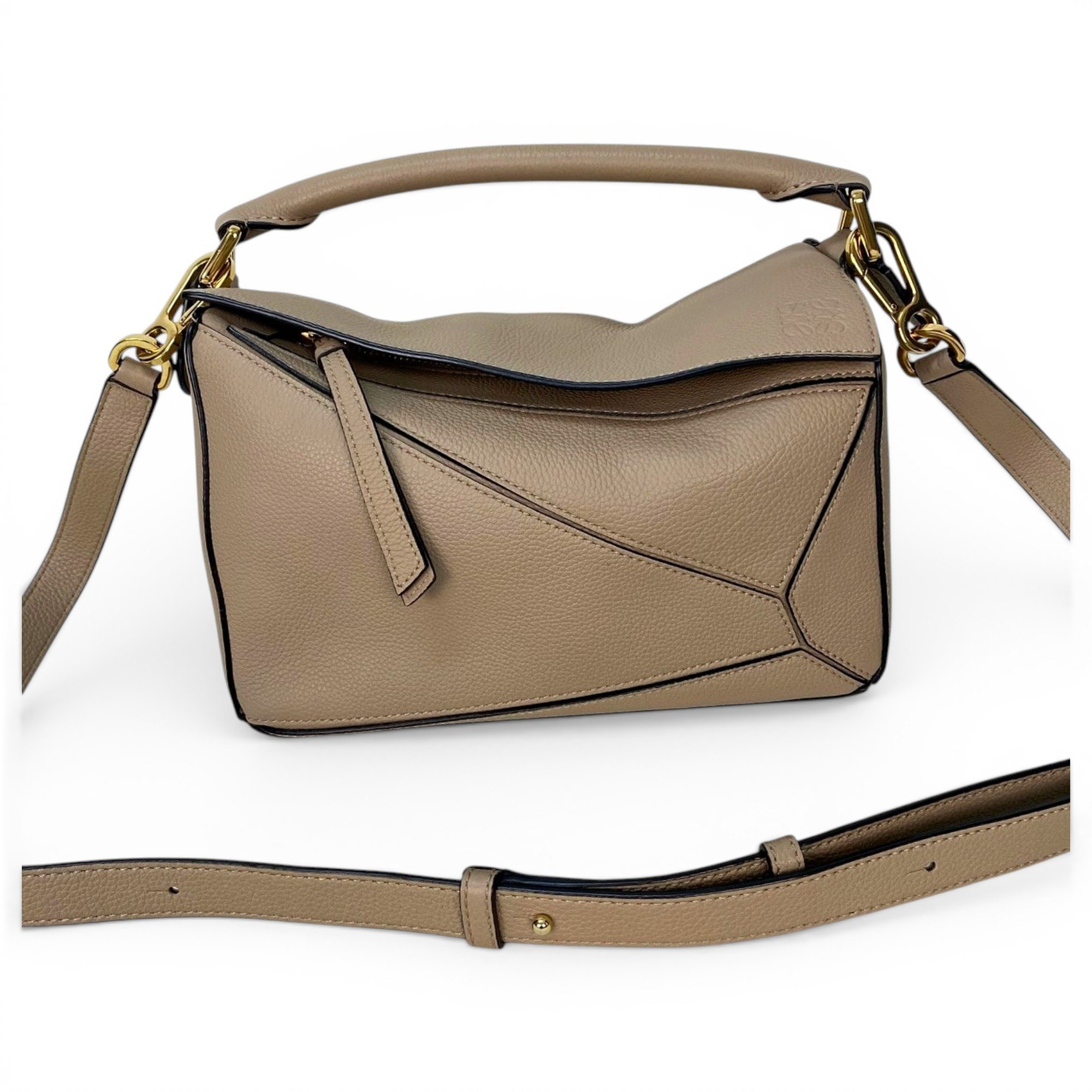 Puzzle leather handbag